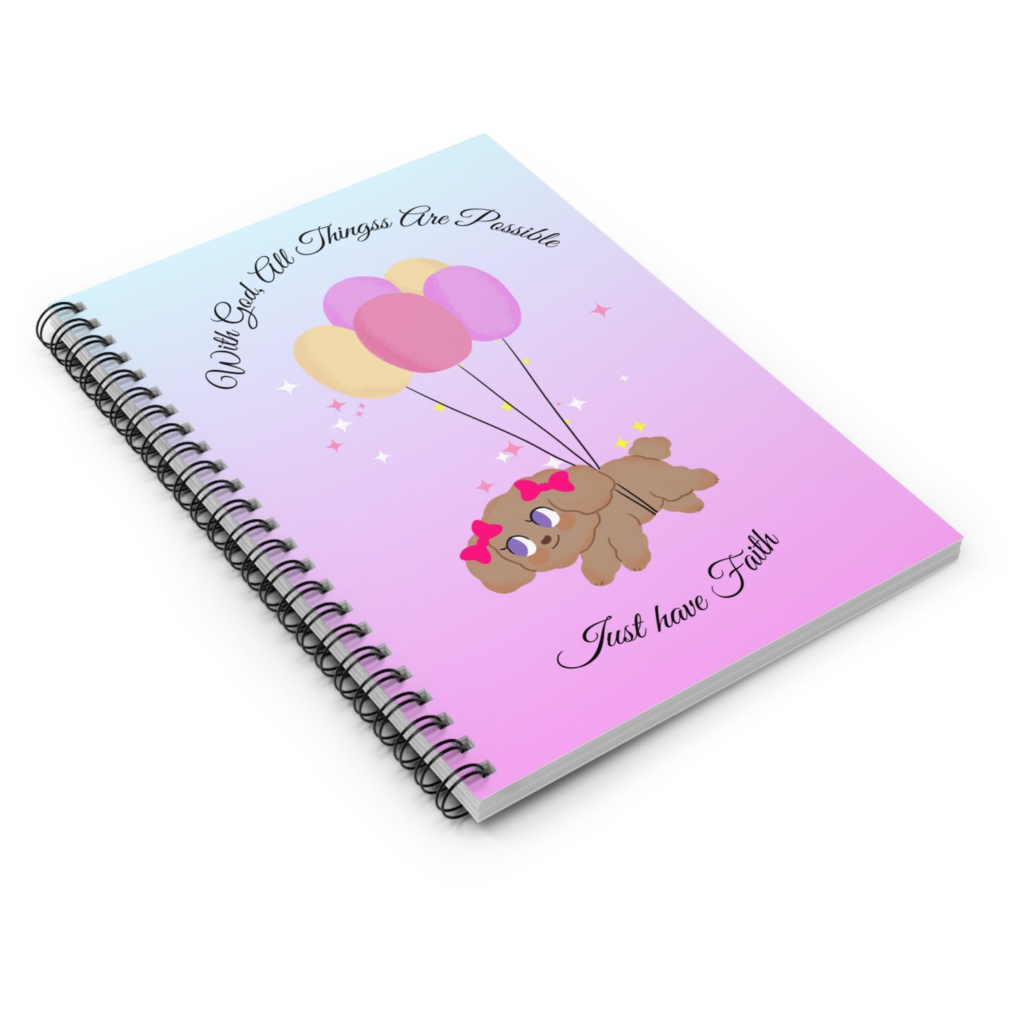 Inspirational Spiral Notebook - "With God All Things Are Possible"