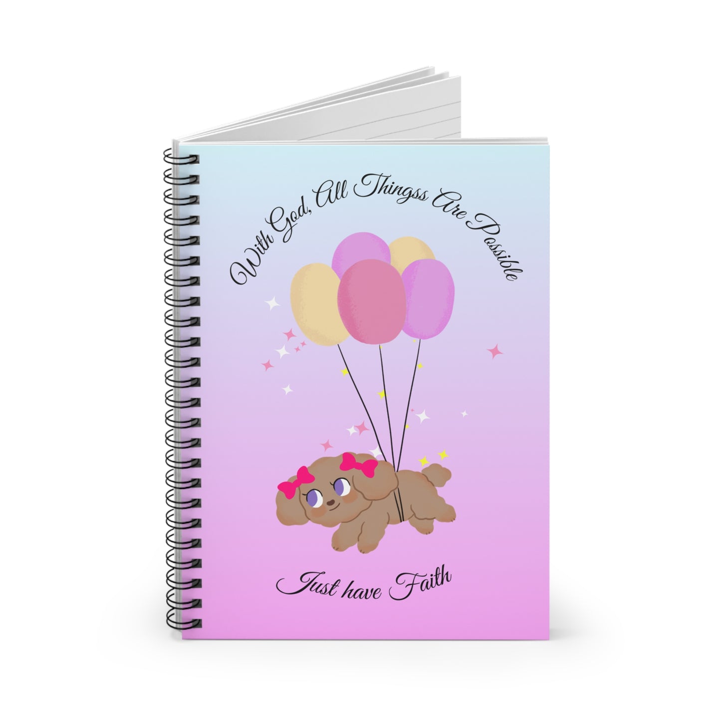 Inspirational Spiral Notebook - "With God All Things Are Possible"