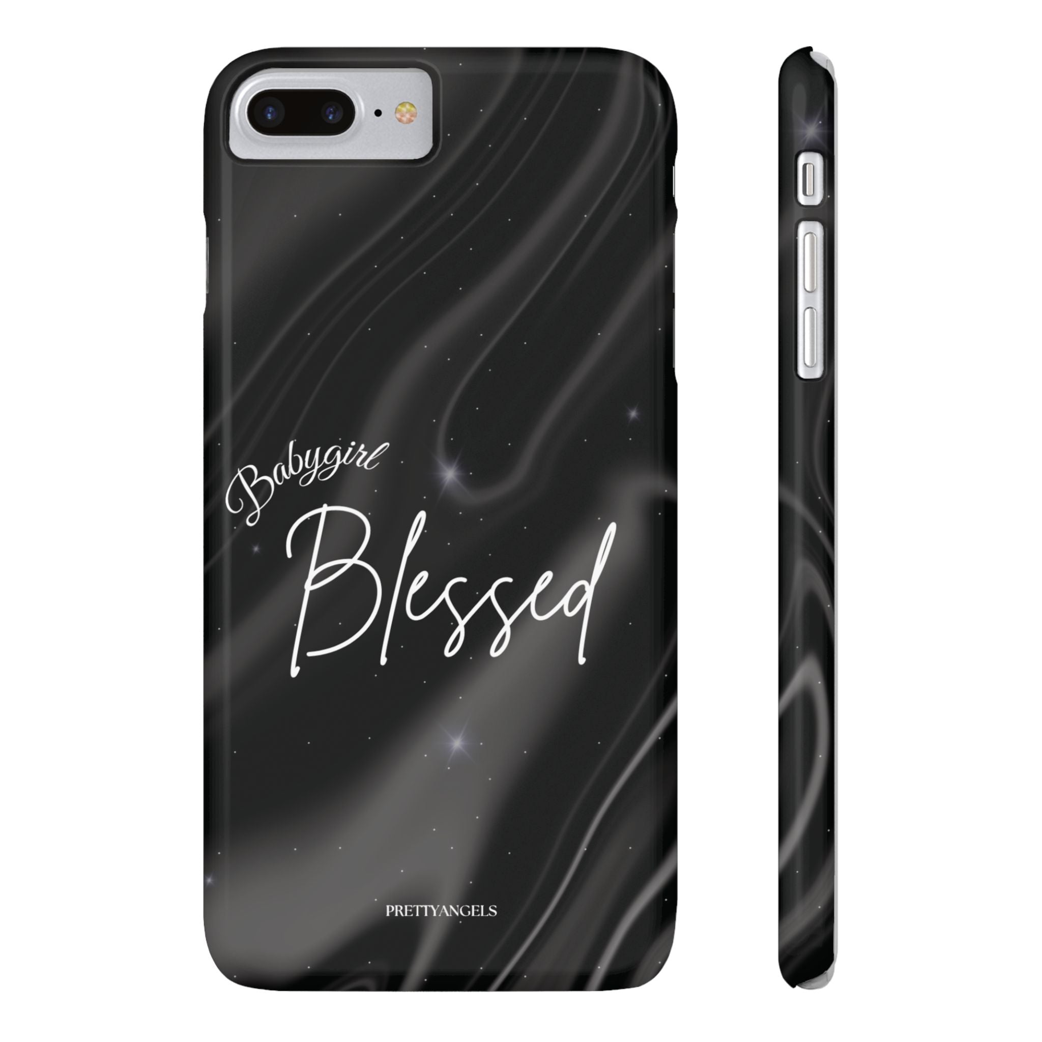Blessed Babygirl Black Luxe Phone Case - Slim Lightweight & Protective for Rich Feminine Aesthetic Girls