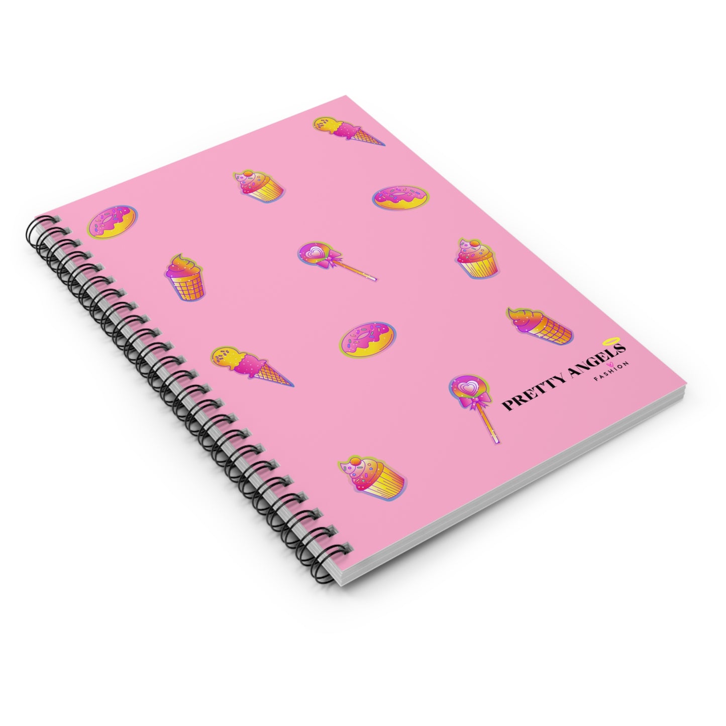 Sweet Treats Spiral Notebook - Ruled Line Journal with Cupcakes, Donuts, Lollipops, and Ice Cream