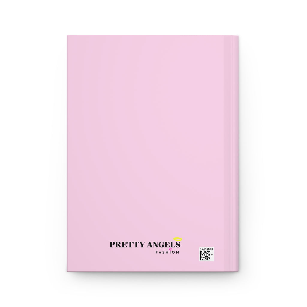 Pretty Girl Thoughts Puppy Hardcover Journal — Cute Puppy with Roses Notebook