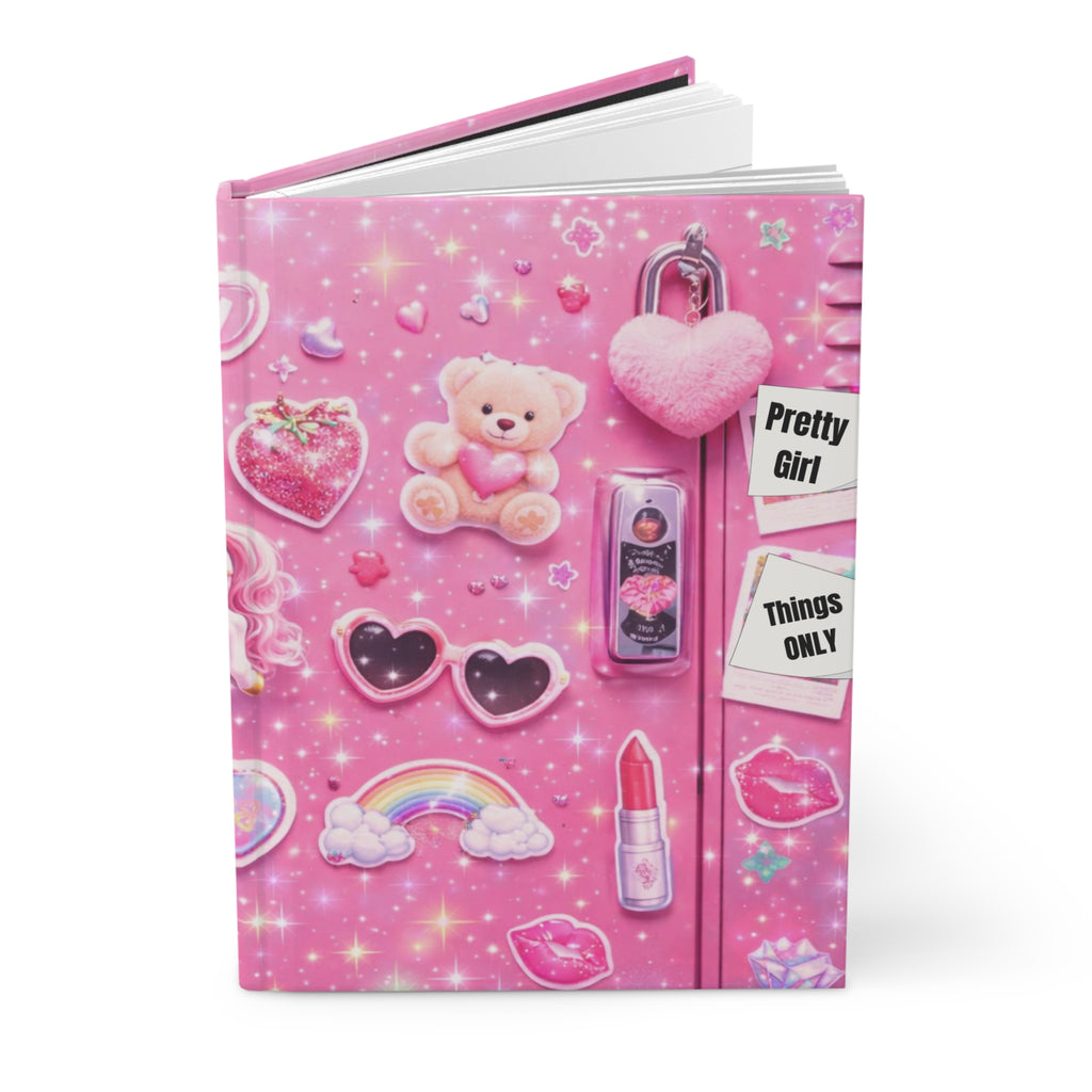 Pink Kawaii Hardcover Journal — Pretty Girl Stickers, Unicorn & Self-Love Notebook