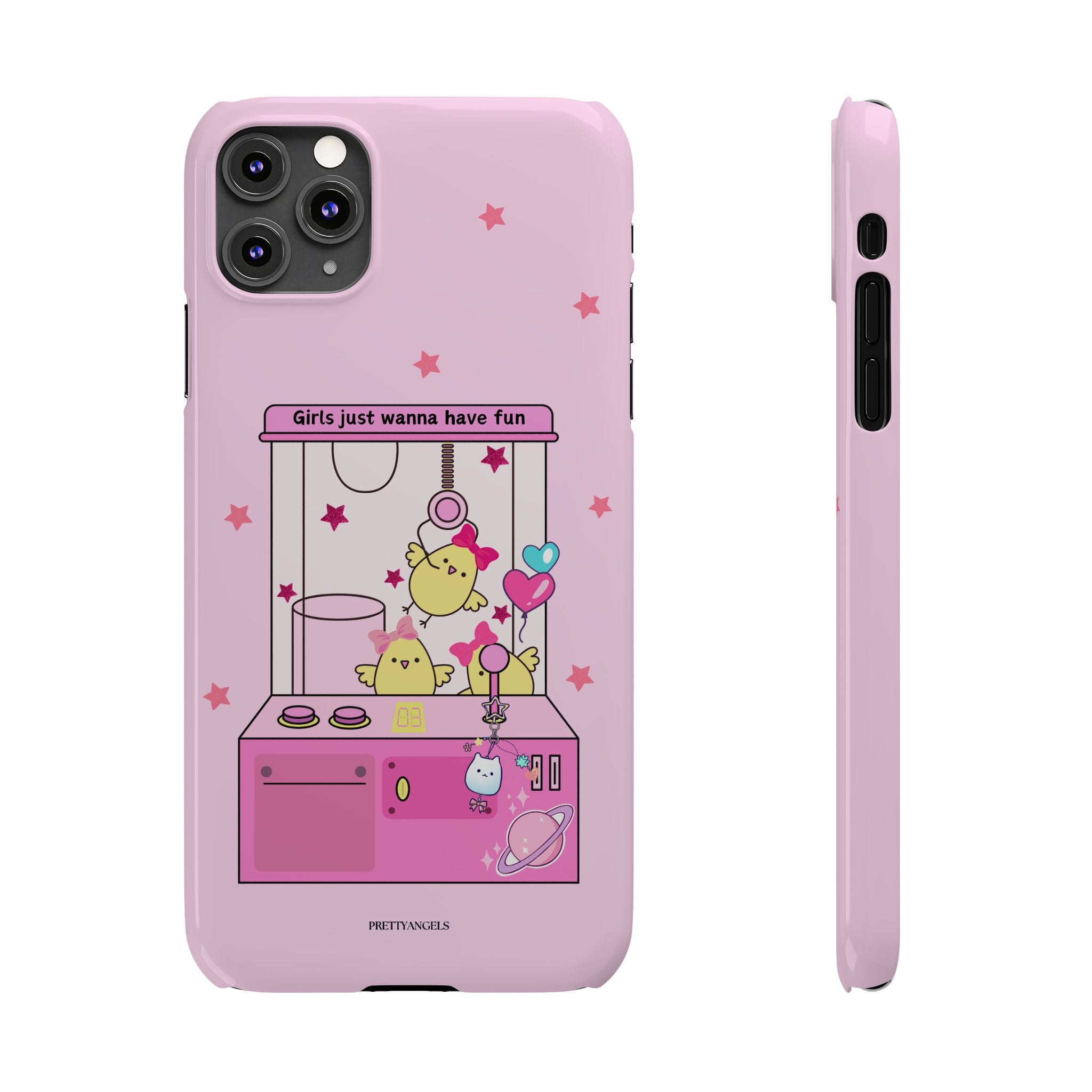 Cute Girls' Phone Case - Fun Vibe Slim Phone Cases, Cute Phone Cover, Kawaii Phone Case, Fun Pink Design, Gift for Her