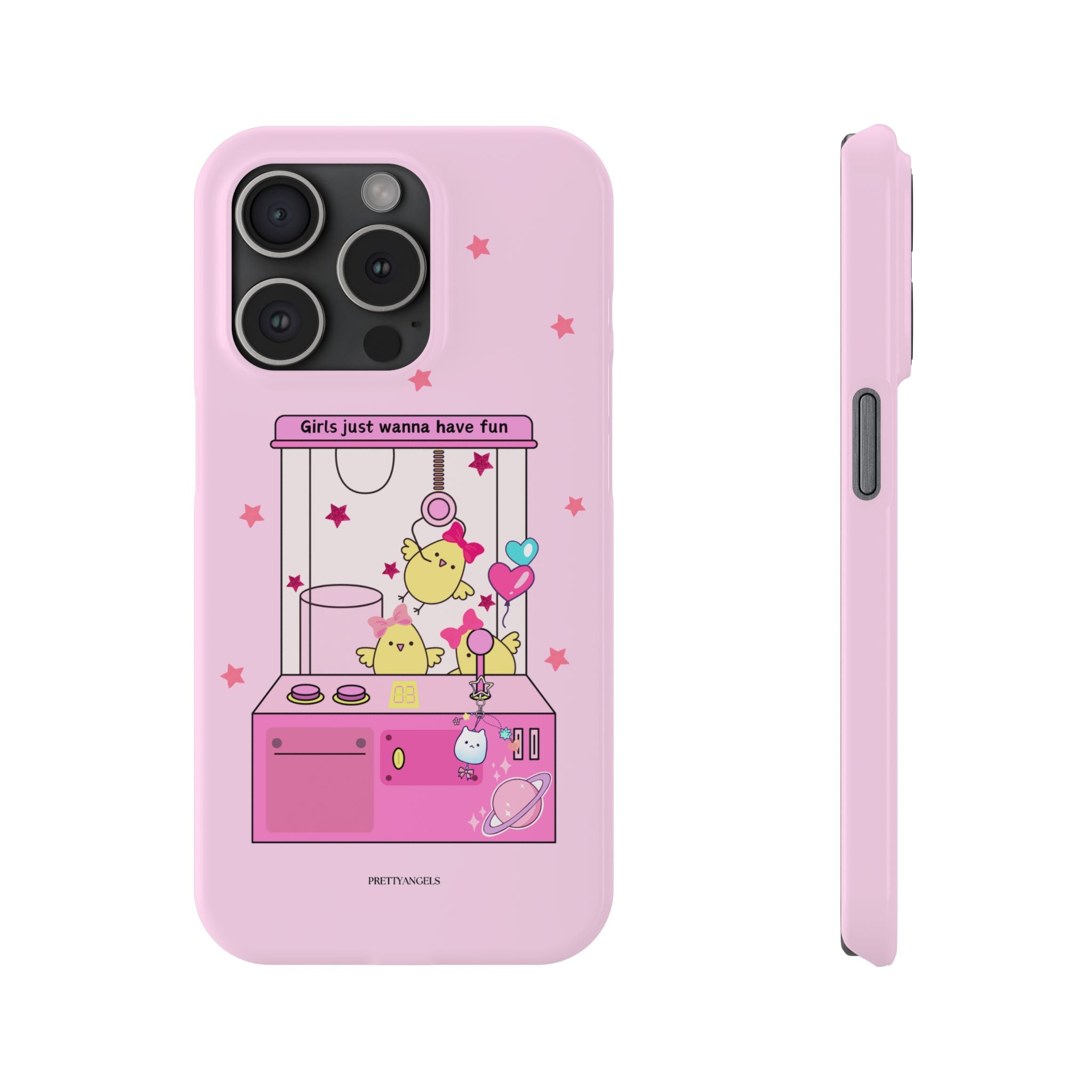 Cute Girls' Phone Case - Fun Vibe Slim Phone Cases, Cute Phone Cover, Kawaii Phone Case, Fun Pink Design, Gift for Her