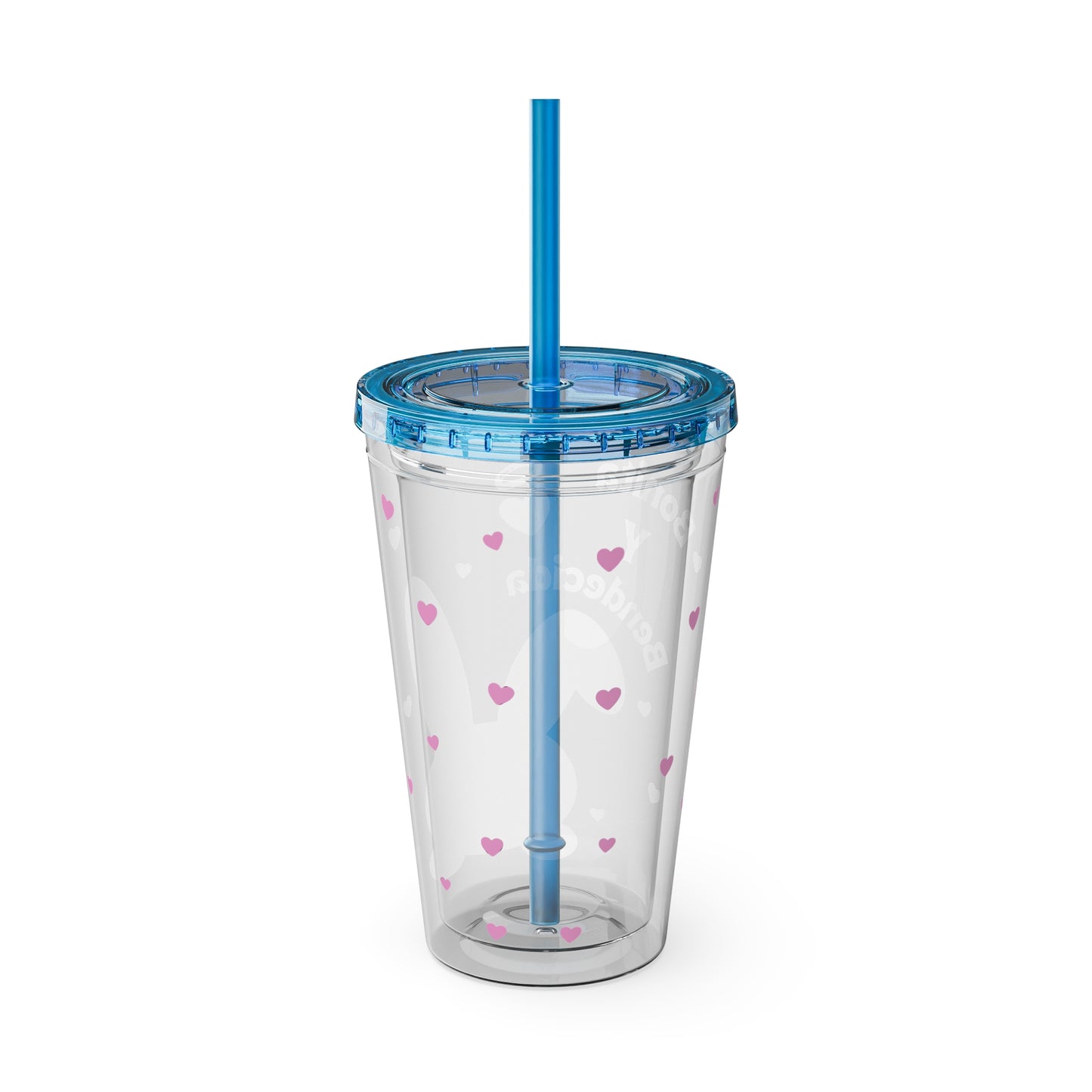 Bonita y Bendecida Pink Bunny Tumbler with Straw, 16oz