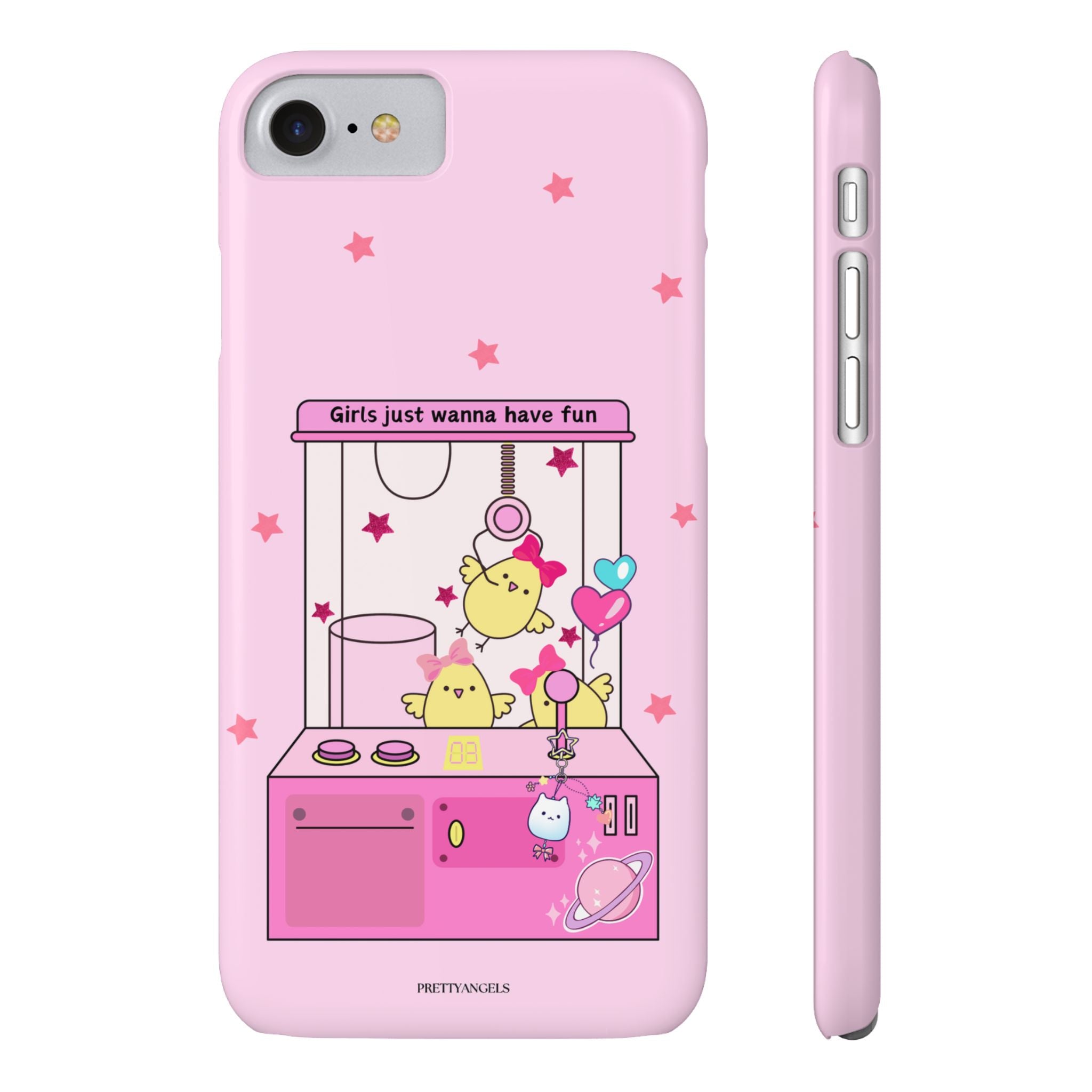 Cute Girls' Phone Case - Fun Vibe Slim Phone Cases, Cute Phone Cover, Kawaii Phone Case, Fun Pink Design, Gift for Her