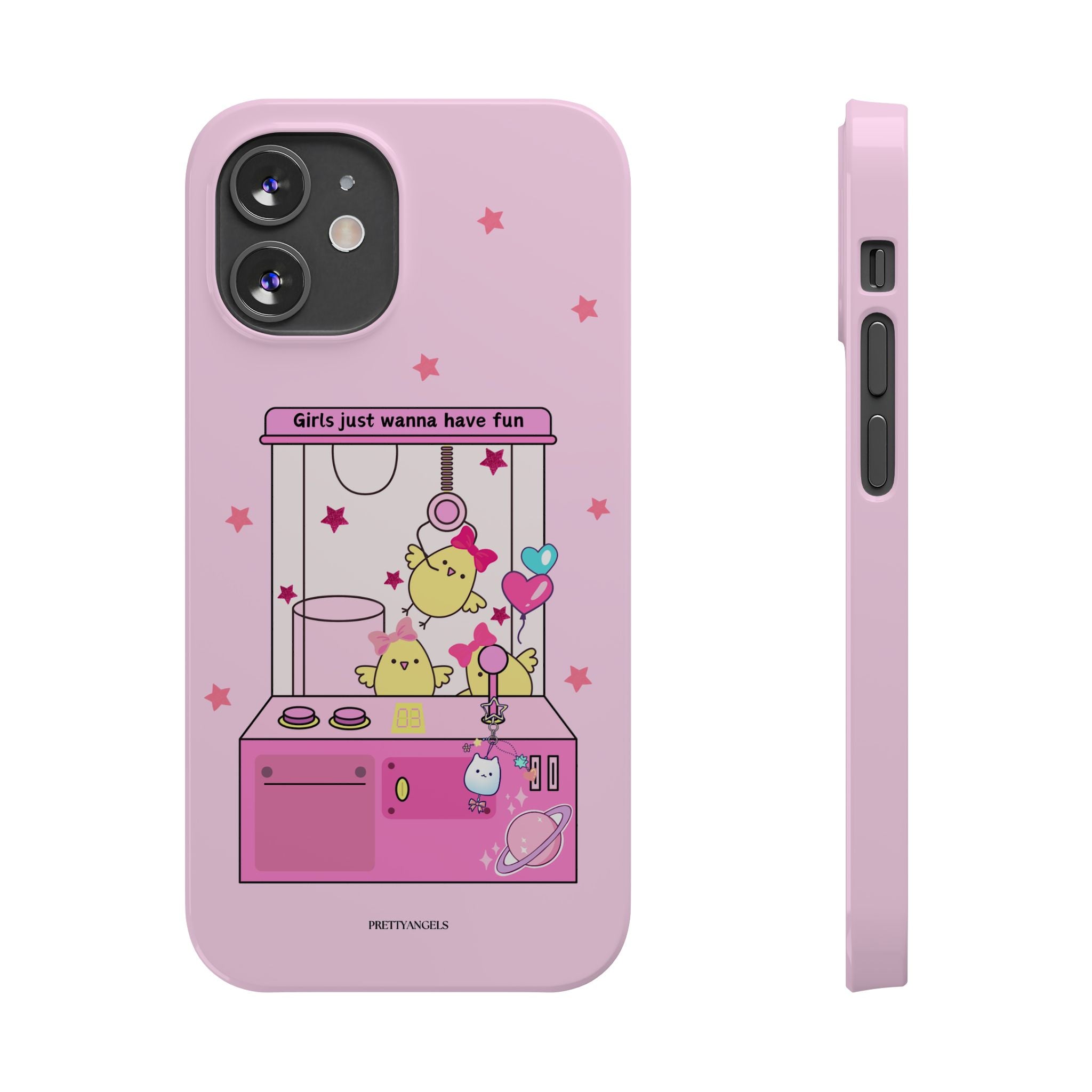 Cute Girls' Phone Case - Fun Vibe Slim Phone Cases, Cute Phone Cover, Kawaii Phone Case, Fun Pink Design, Gift for Her