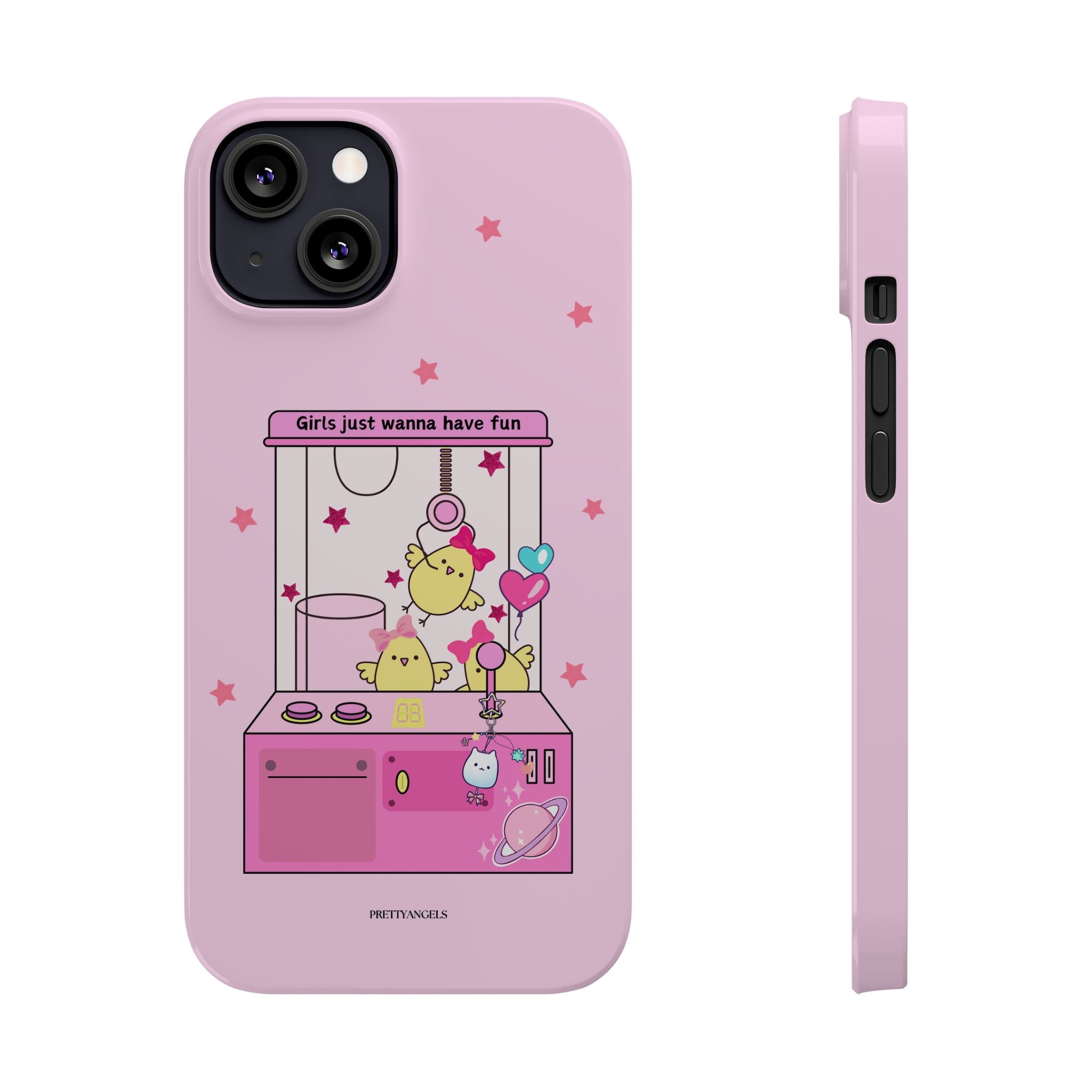 Cute Girls' Phone Case - Fun Vibe Slim Phone Cases, Cute Phone Cover, Kawaii Phone Case, Fun Pink Design, Gift for Her