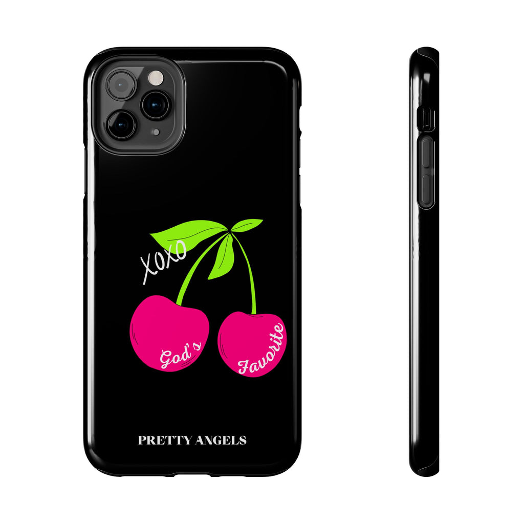 Tough Phone Case — 'God's Favorite' with Hot Pink Cherry