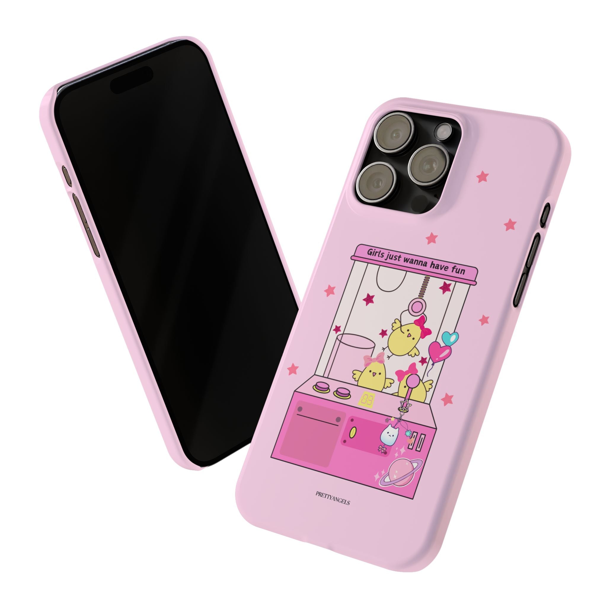 Cute Girls' Phone Case - Fun Vibe Slim Phone Cases, Cute Phone Cover, Kawaii Phone Case, Fun Pink Design, Gift for Her