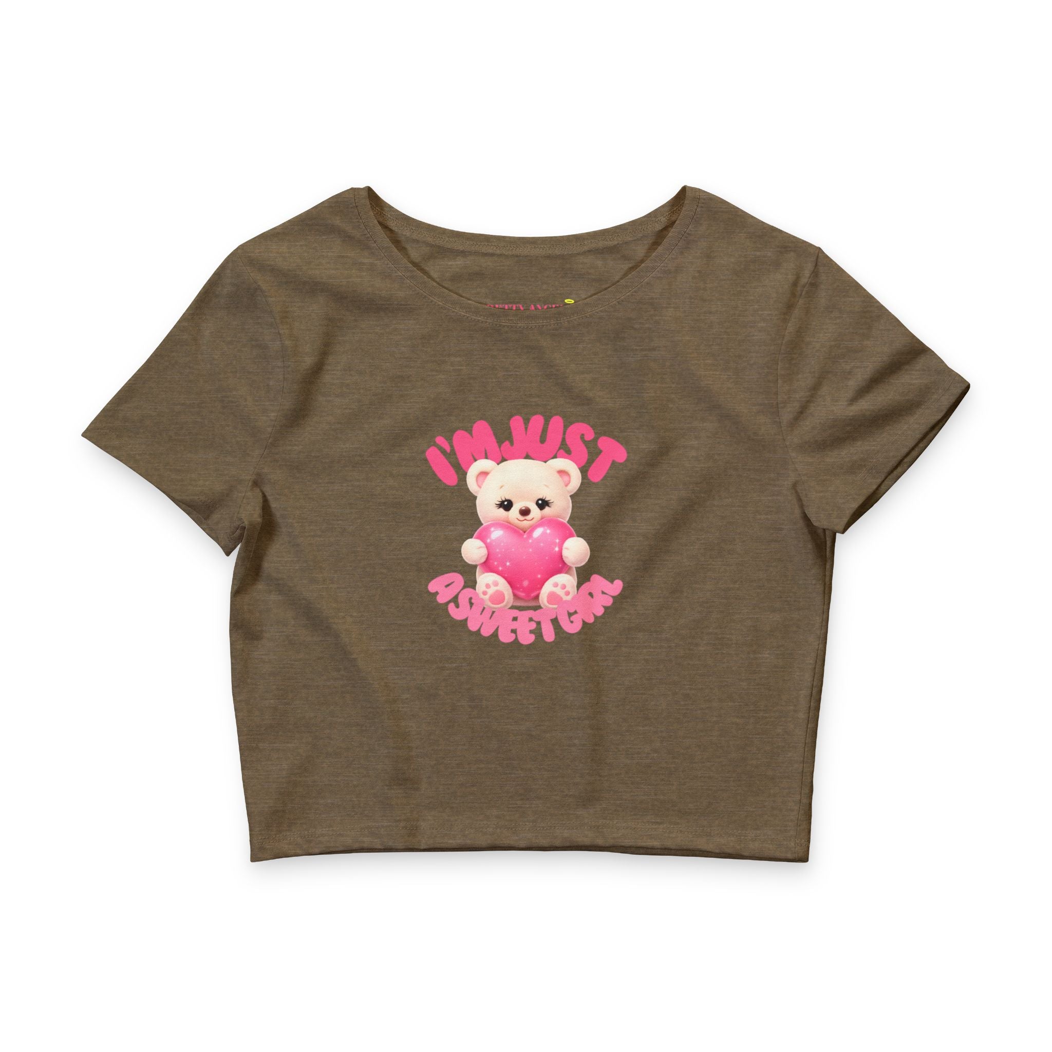 Sweet Girl Teddy Bear Crop Tee — “I’m Just a Sweet Girl”