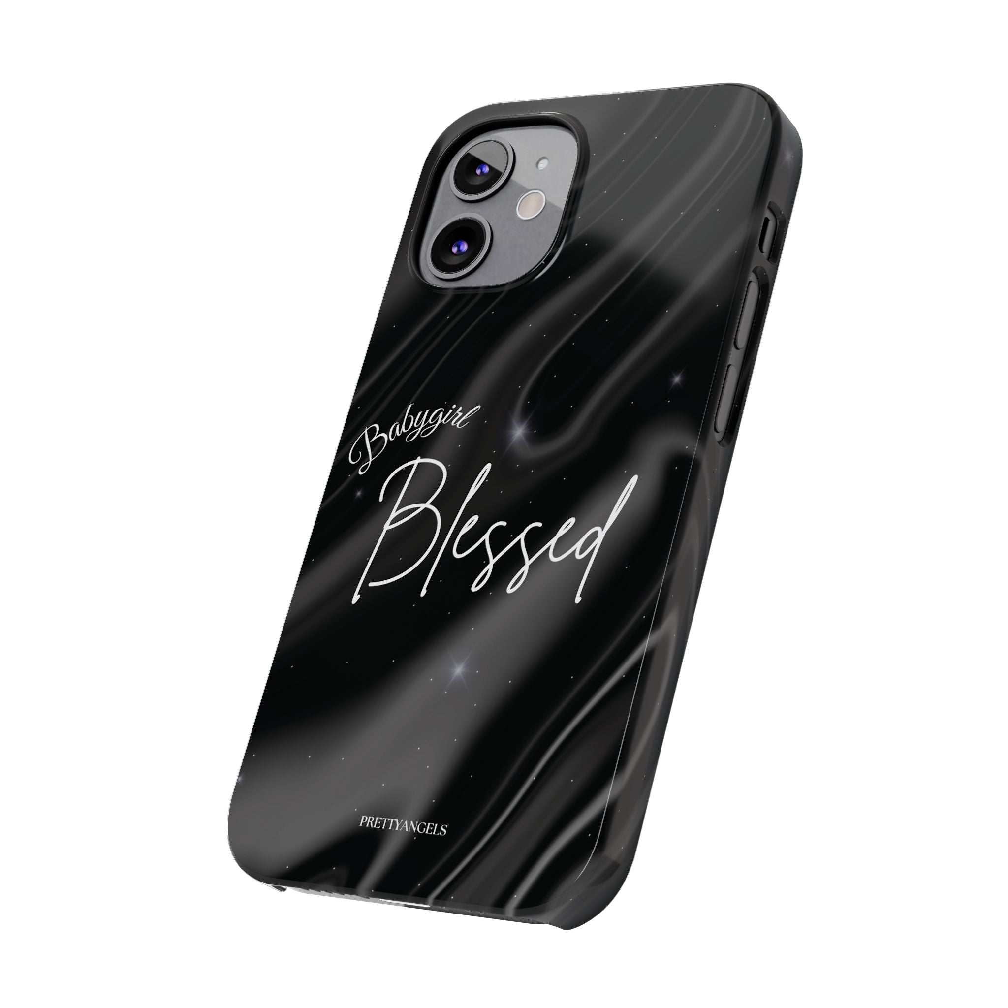 Blessed Babygirl Black Luxe Phone Case - Slim Lightweight & Protective for Rich Feminine Aesthetic Girls