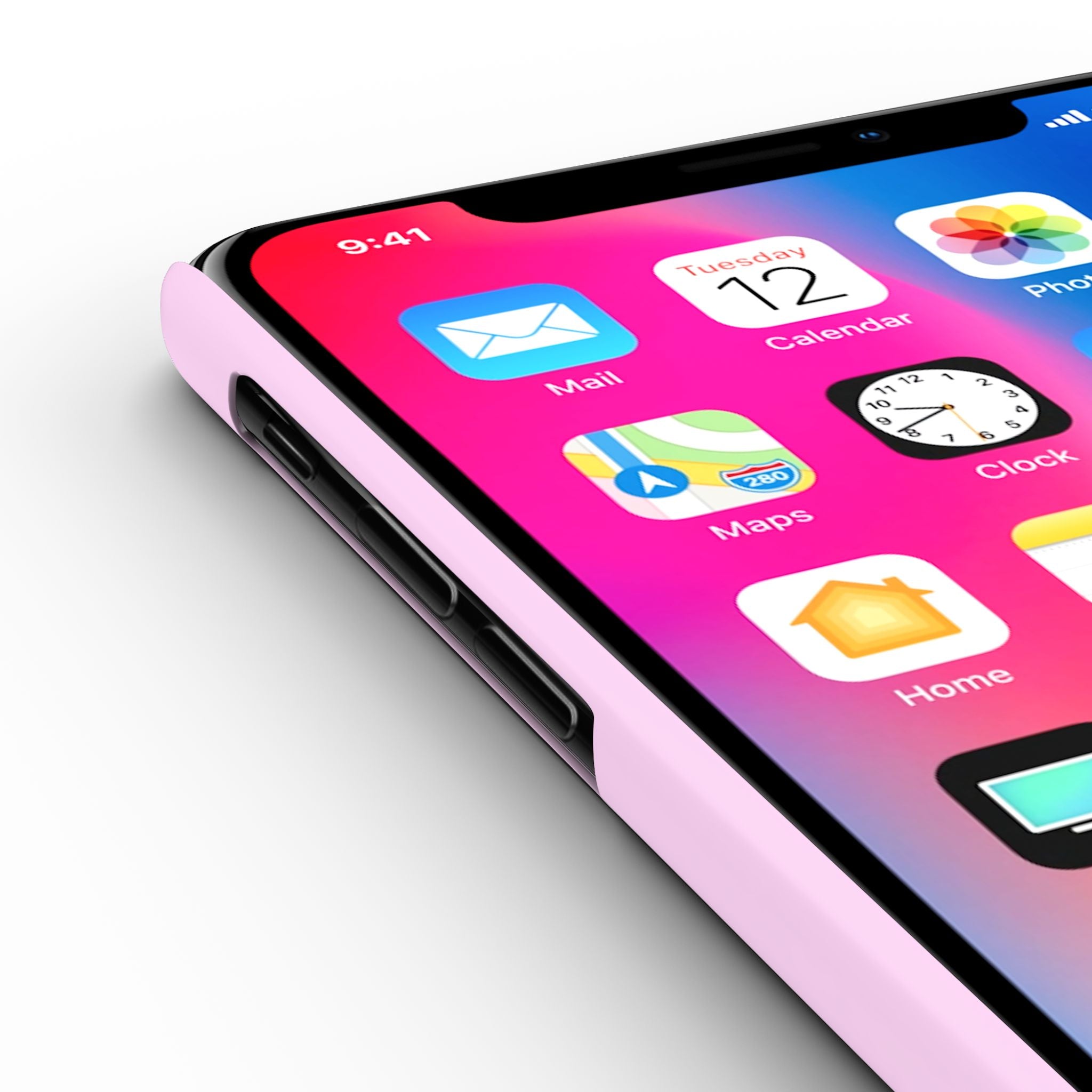 “Bonita y Bendecida Funda Rosa - Estuche Slim Protector con Muñeca Estilo Lisa Frank, Nubes y Mariposas Rosas”