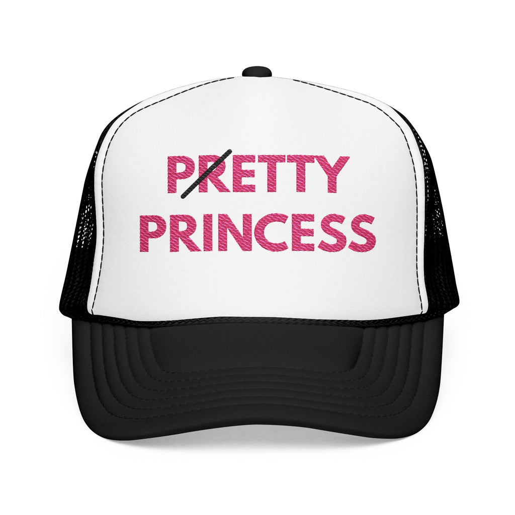 Pretty Princess Embroidered Trucker Hat - Aesthetic Pink Foam Hat for Baddie Girls