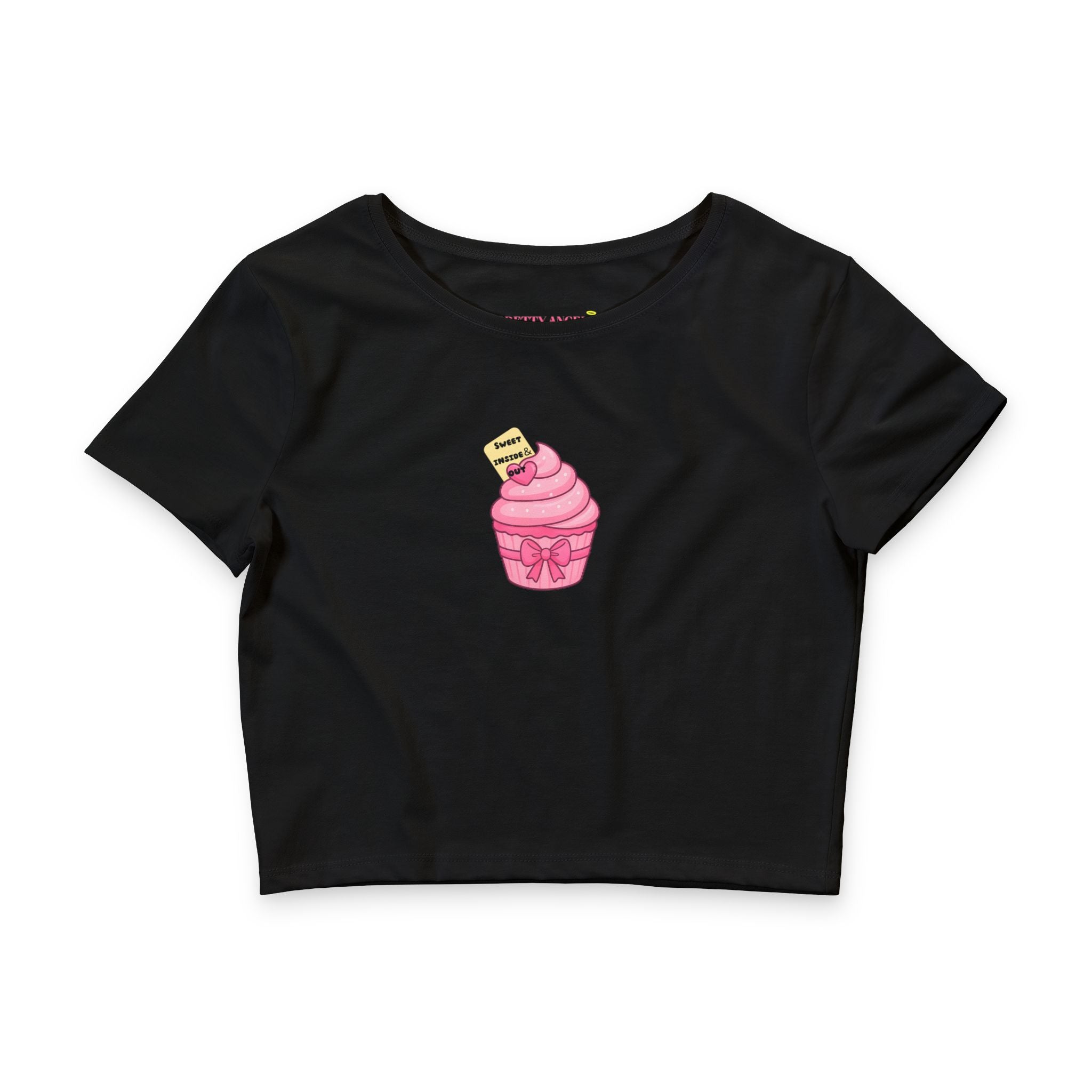 Sweet Inside & Out Pink Cupcake Crop Tee