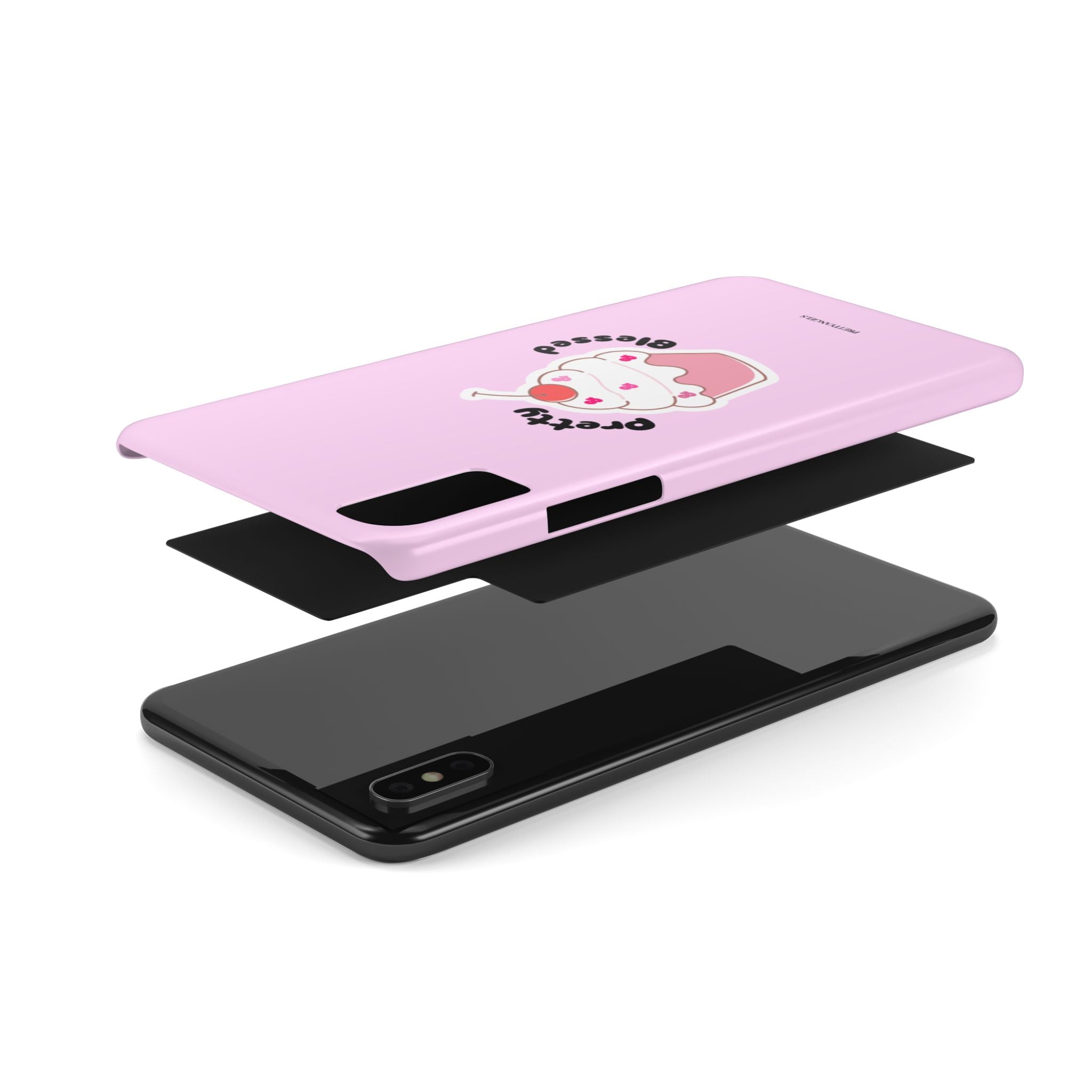 Pretty & Blessed Cupcake Slim Pink Phone Case - Lightweight, Protective & Girly Aesthetic for Feminine Girly Girls