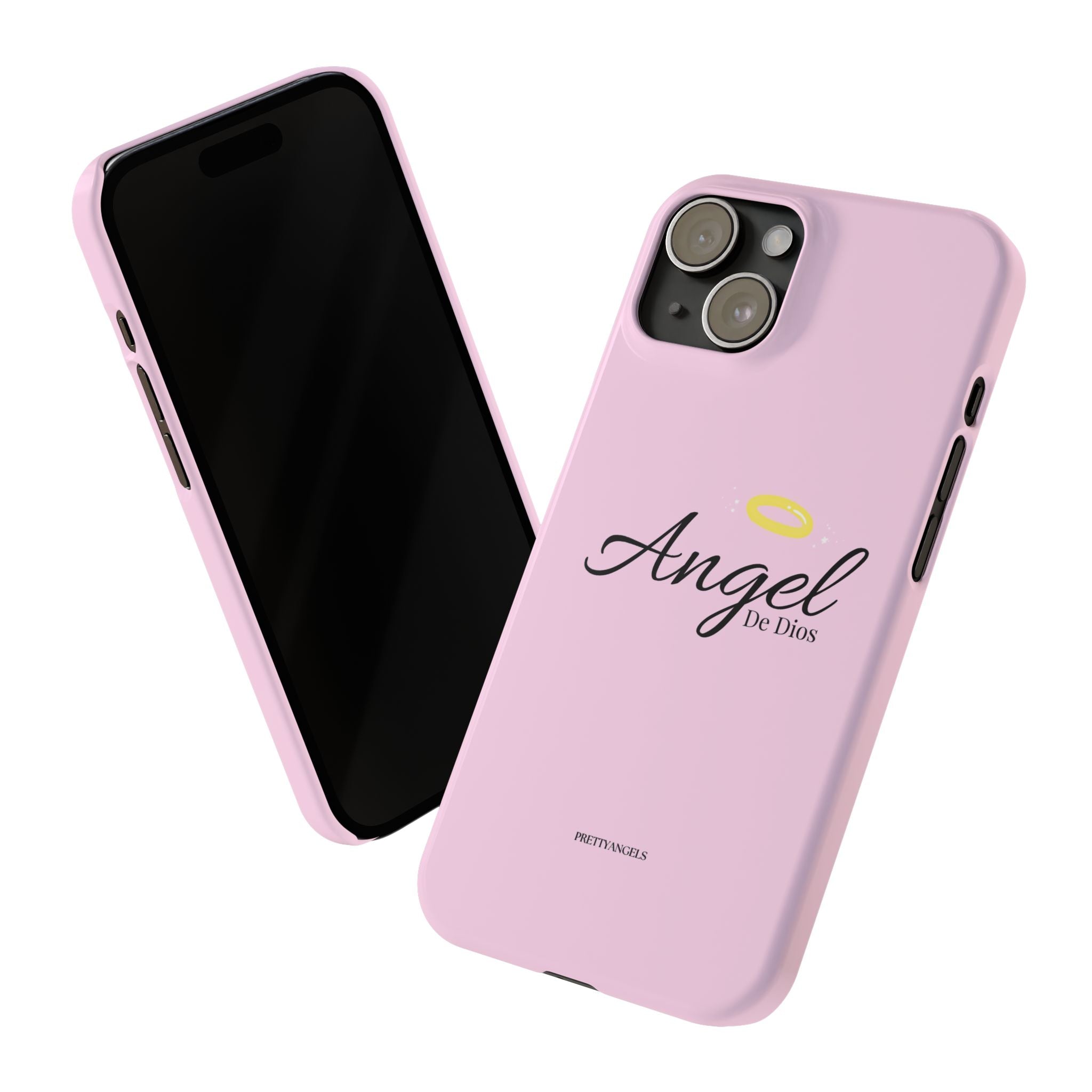 Angel De Dios Pink Slim Phone Case - Lightweight, Protective & Faith-Inspired for Latina Baddies, Girly Trendy Accessory
