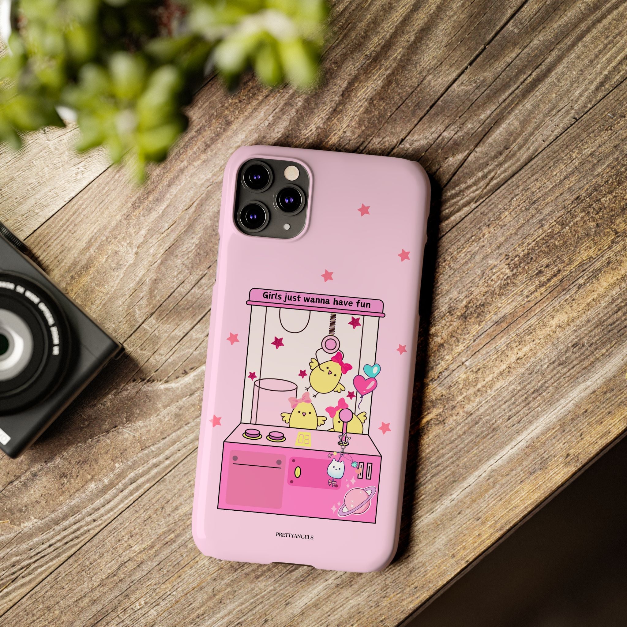 Cute Girls' Phone Case - Fun Vibe Slim Phone Cases, Cute Phone Cover, Kawaii Phone Case, Fun Pink Design, Gift for Her