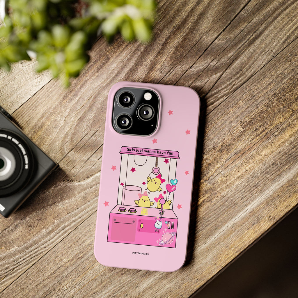 Cute Girls' Phone Case - Fun Vibe Slim Phone Cases, Cute Phone Cover, Kawaii Phone Case, Fun Pink Design, Gift for Her