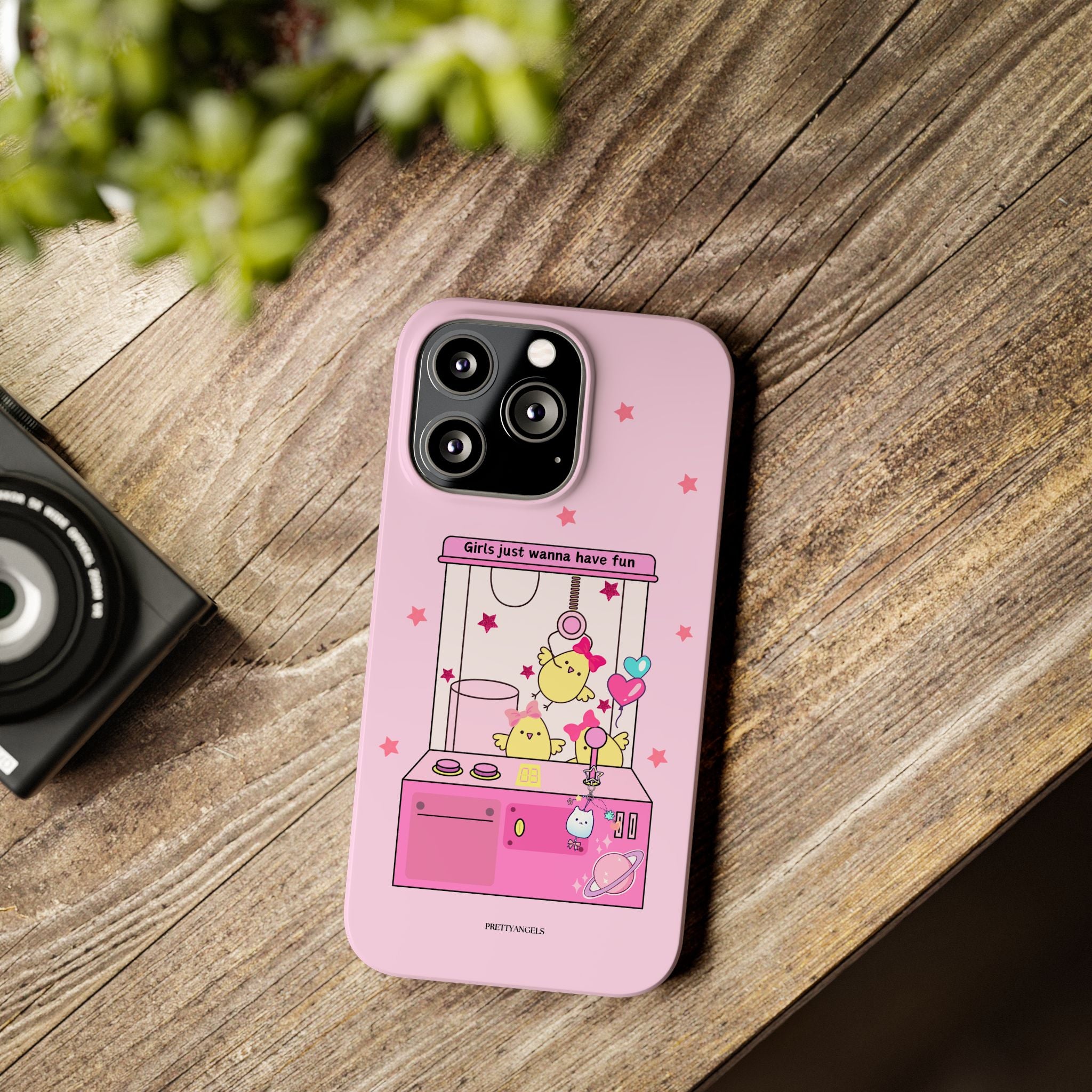Cute Girls' Phone Case - Fun Vibe Slim Phone Cases, Cute Phone Cover, Kawaii Phone Case, Fun Pink Design, Gift for Her