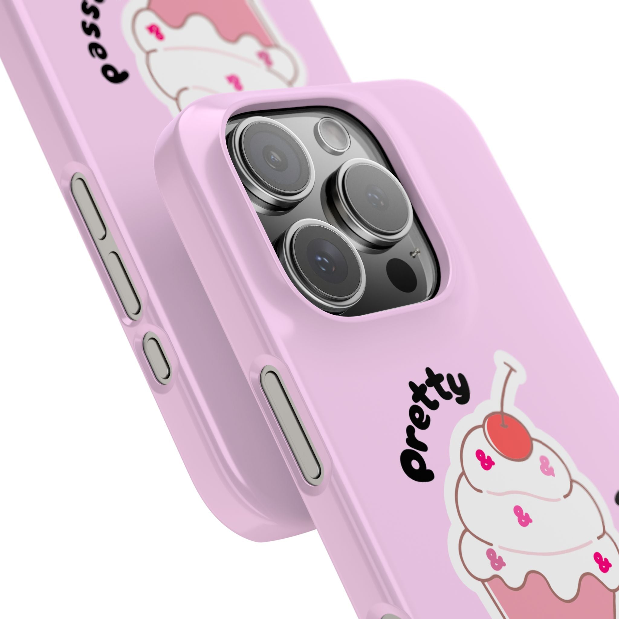 Pretty & Blessed Cupcake Slim Pink Phone Case - Lightweight, Protective & Girly Aesthetic for Feminine Girly Girls