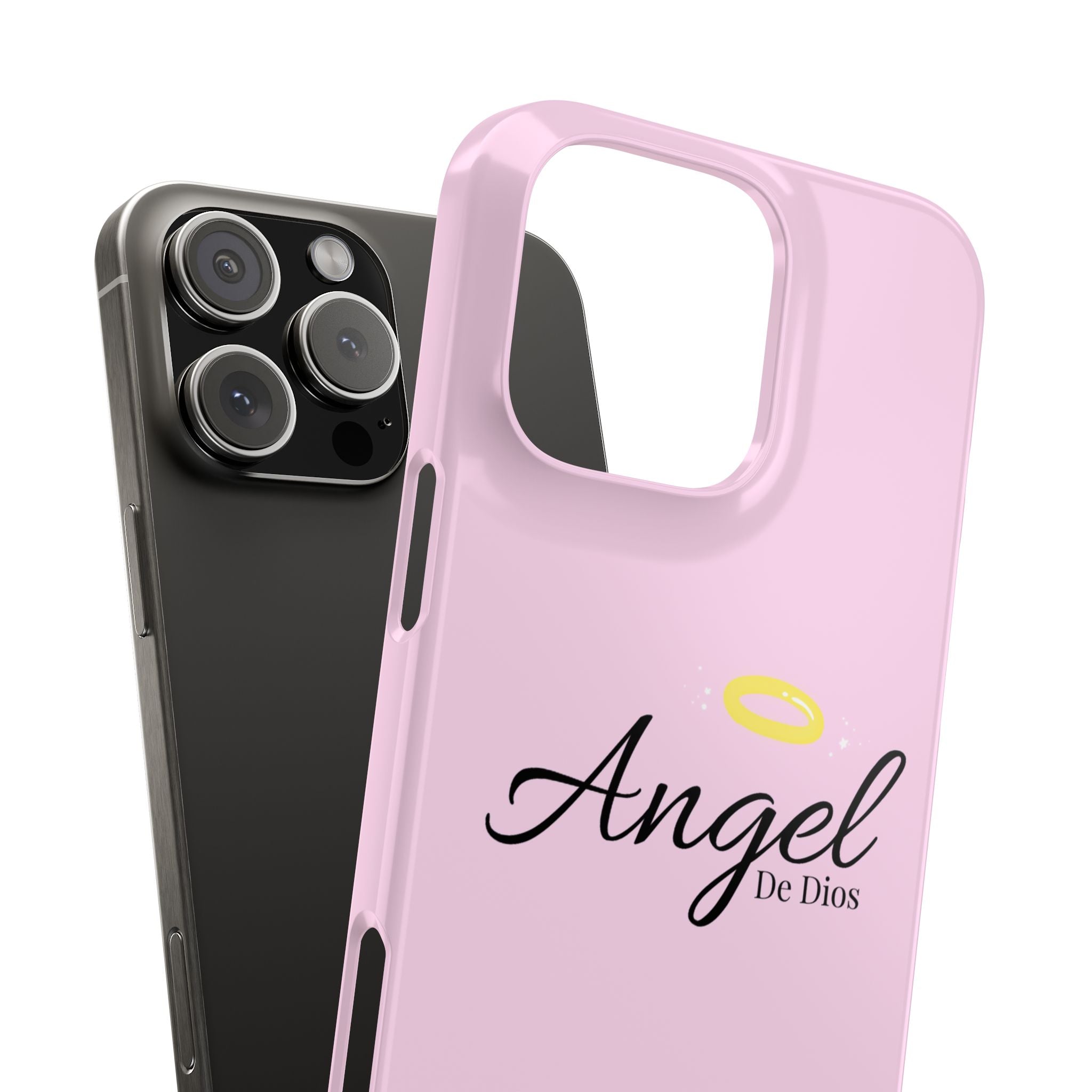 Angel De Dios Pink Slim Phone Case - Lightweight, Protective & Faith-Inspired for Latina Baddies, Girly Trendy Accessory