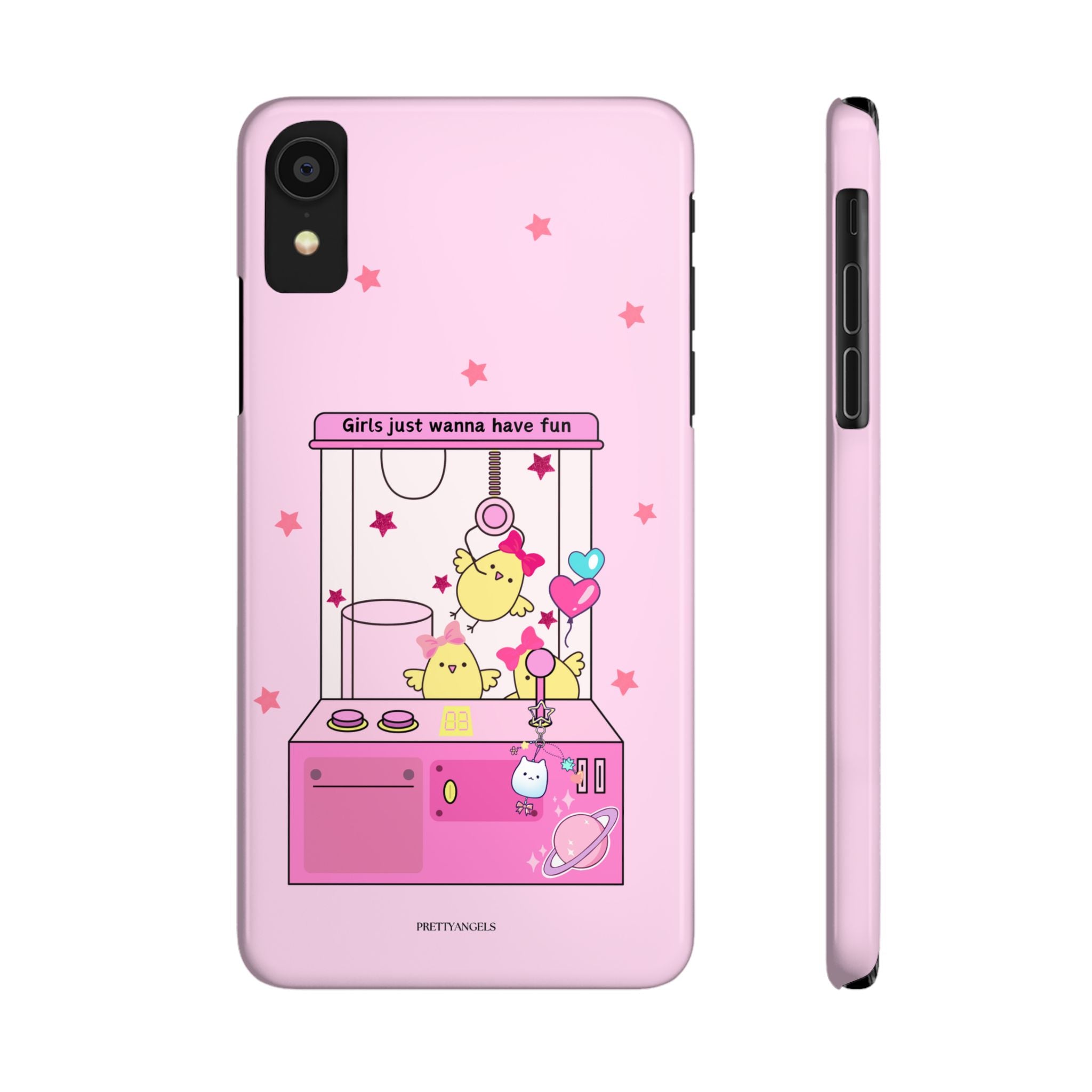 Cute Girls' Phone Case - Fun Vibe Slim Phone Cases, Cute Phone Cover, Kawaii Phone Case, Fun Pink Design, Gift for Her