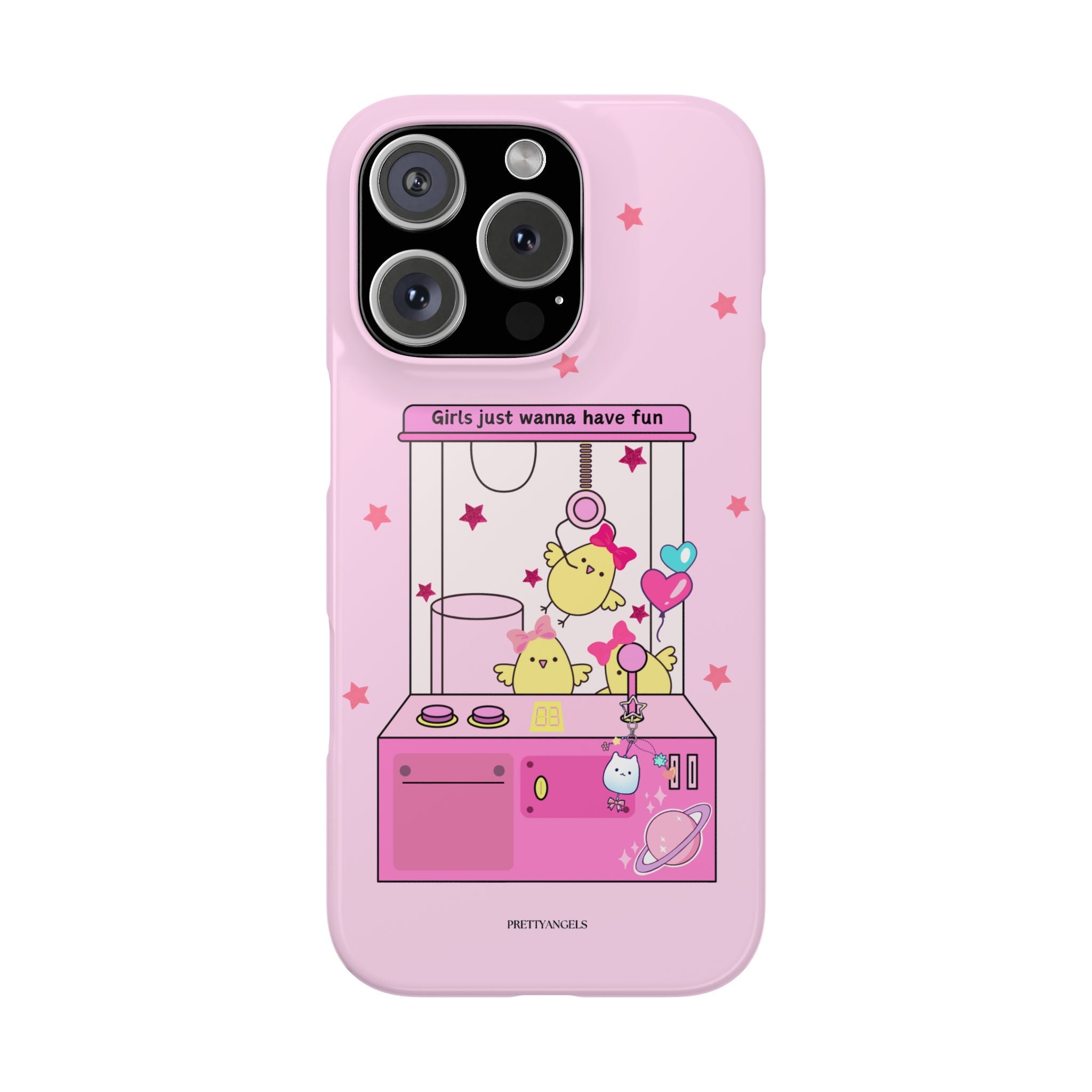 Cute Girls' Phone Case - Fun Vibe Slim Phone Cases, Cute Phone Cover, Kawaii Phone Case, Fun Pink Design, Gift for Her