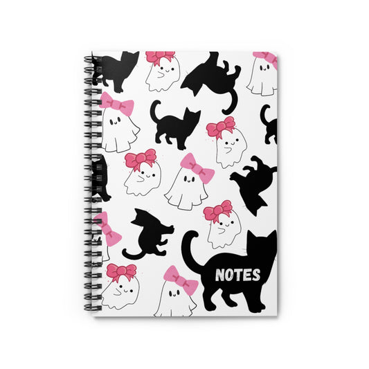 Pink Boo Cat Spiral Notebook