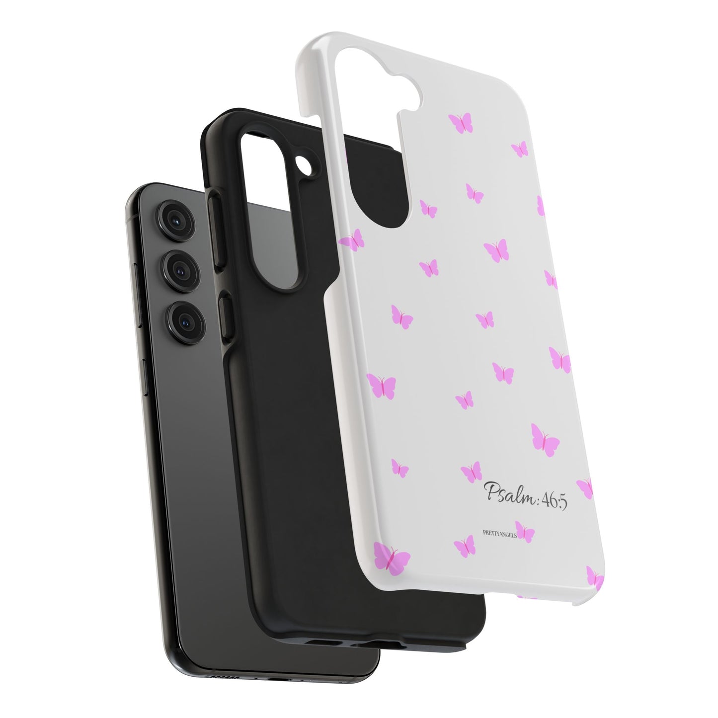 Pretty Pink butterfly Psalm 46:5 Tough Phone Case