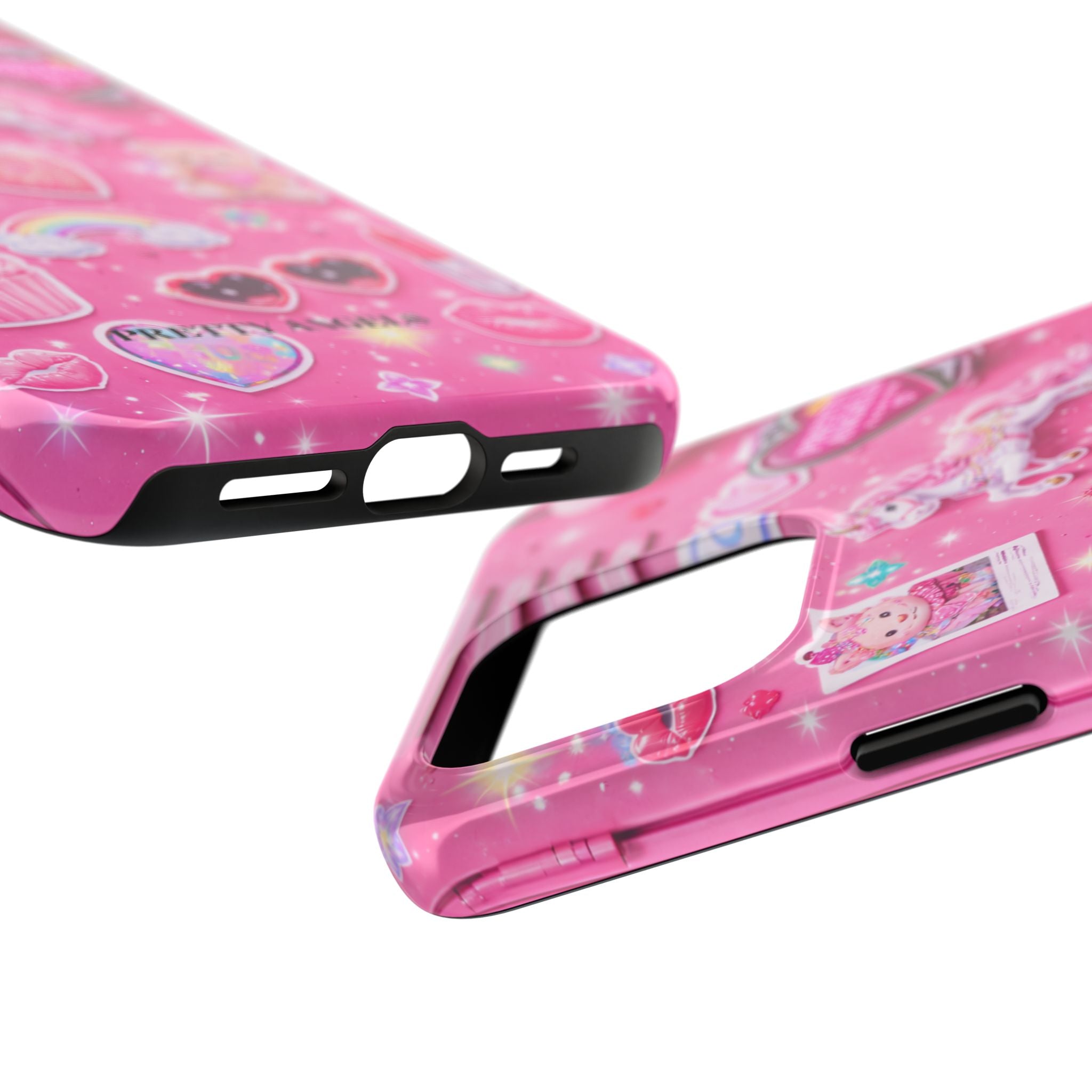Girly Pink Locker Nostalgia with Hearts & Teddy Bear Tough Phone Case