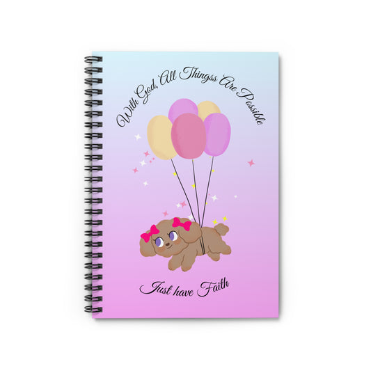 Inspirational Spiral Notebook - "With God All Things Are Possible"
