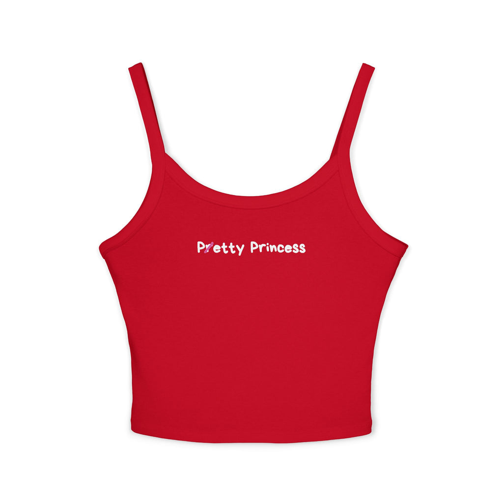 Pretty/Petty Princess Tank Top - Black, Baby Blue & Red | Soft Bella+Canvas Fit | Cute Ethical Crop for Rich Baddie Girls Who Love Bold Aesthetic Fashion