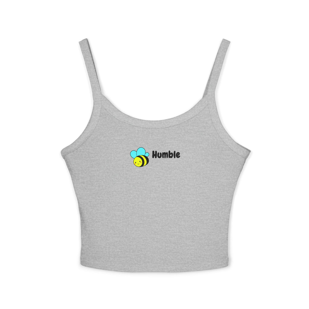 Cute “Humble” bee tank top with thick straps & soft Airlume blend. Trendy, girly, and ethically made for Confident, Classy, Pretty Girls
