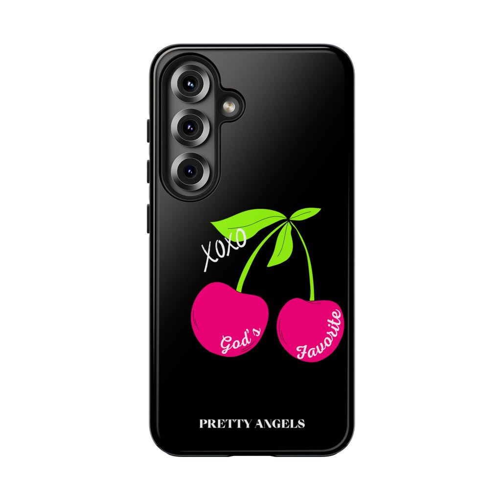 Tough Phone Case — 'God's Favorite' with Hot Pink Cherry