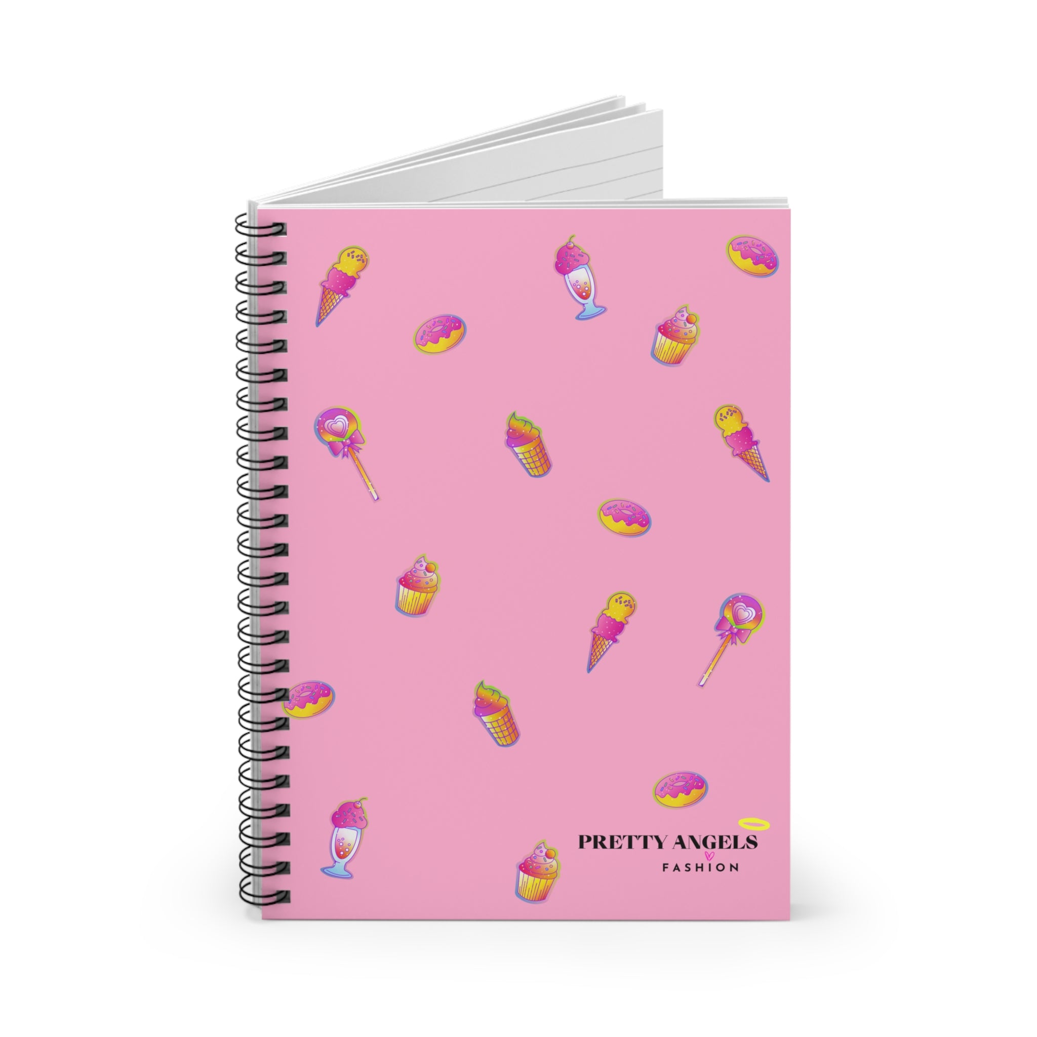 “Luxury Pink Candy Dream Spiral Notebook – Cute Rainbow Stickers, Ice Cream, Cupcakes, & Donuts | Spoiled Girl Must-Have Journal”