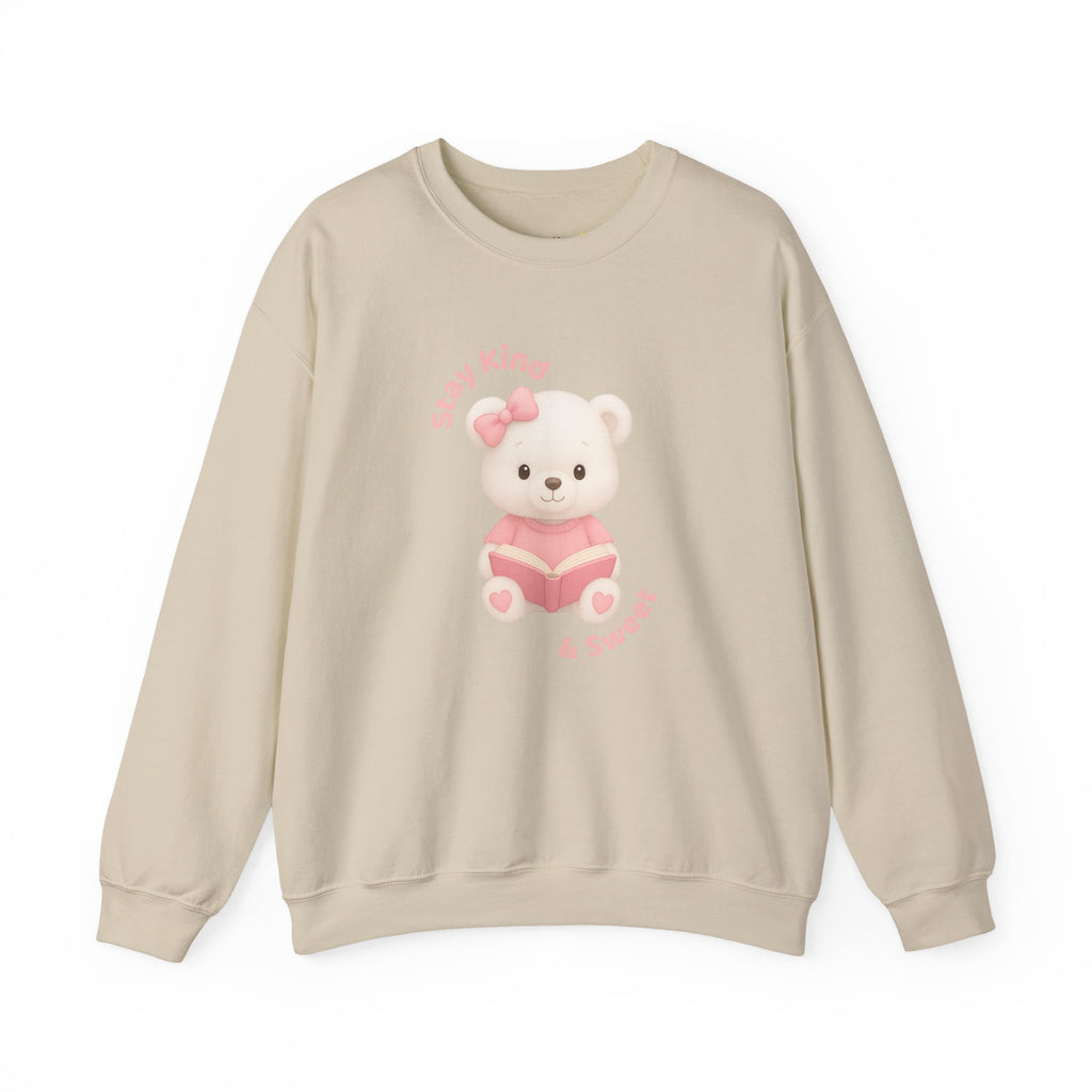 Stay Kind & Sweet™ Teddy Bear Sweatshirt | Cozy Ethically Made Unisex Sweater for Pretty Girls
