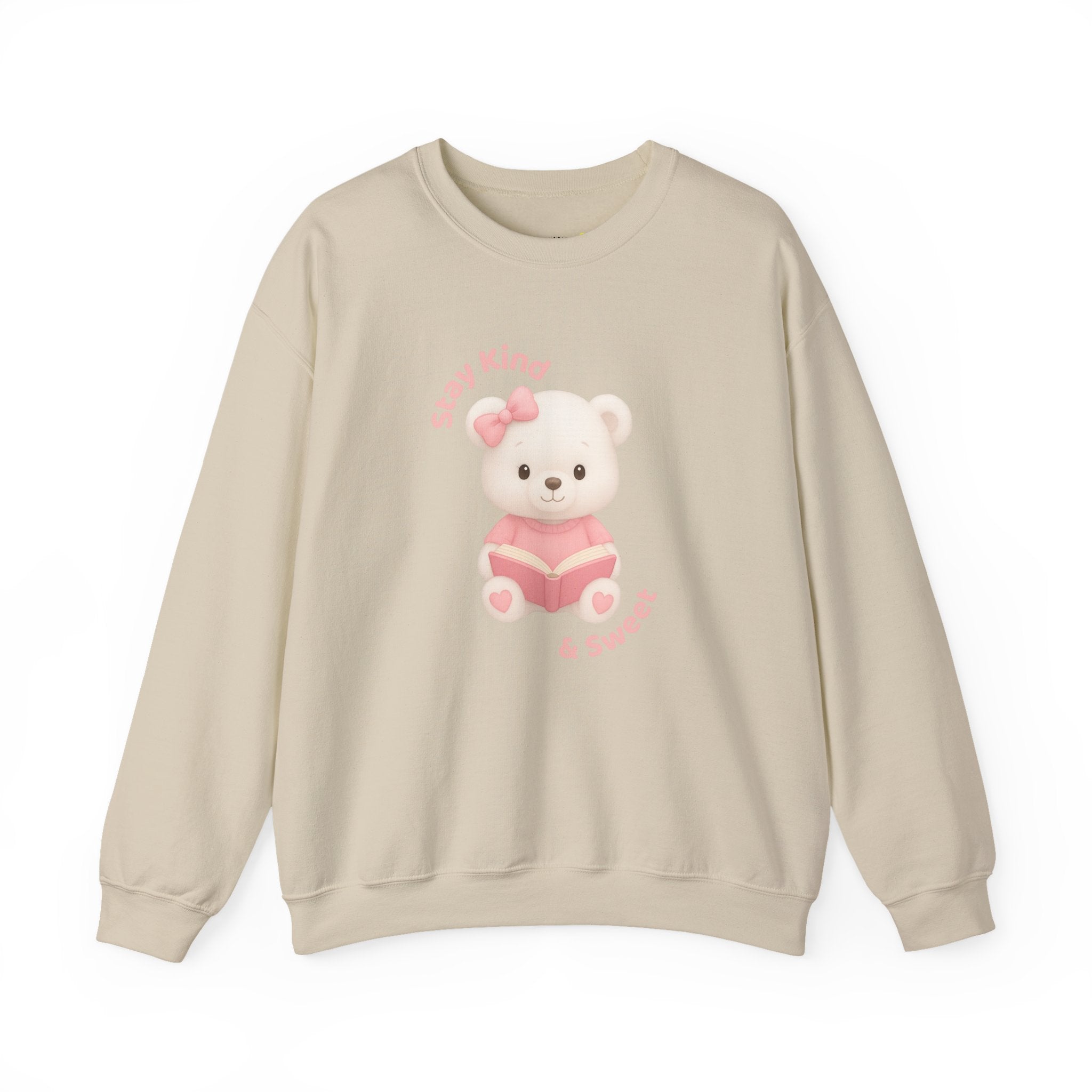 Stay Kind & Sweet™ Teddy Bear Sweatshirt | Cozy Ethically Made Unisex Sweater for Pretty Girls