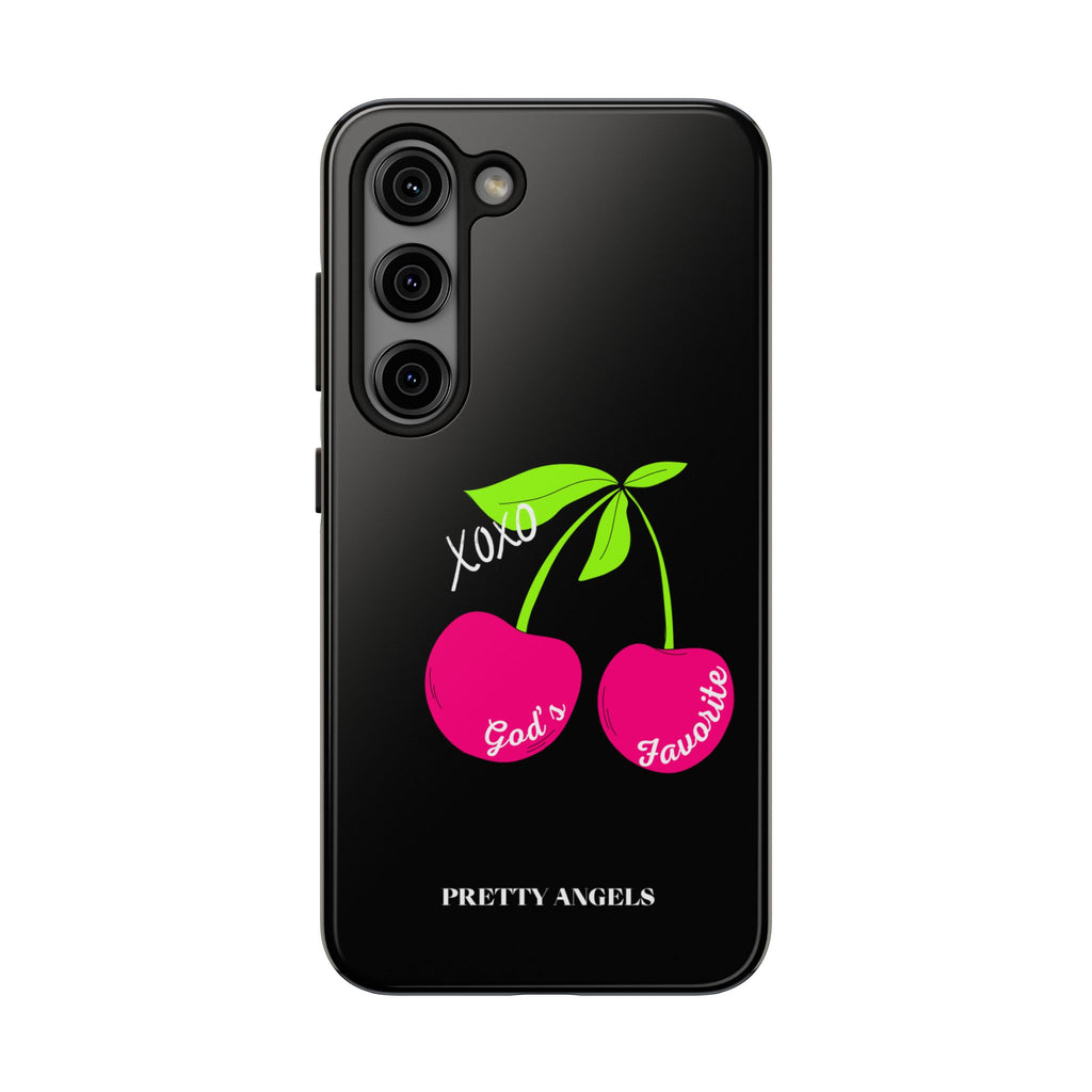 Tough Phone Case — 'God's Favorite' with Hot Pink Cherry