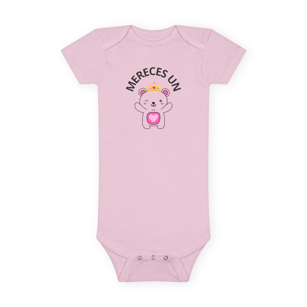 Mereces un Abrazo - Mameluco de Bebé Niña con Osito y Corona | Suave, Lindo y Perfecto para Mamas Amorosas