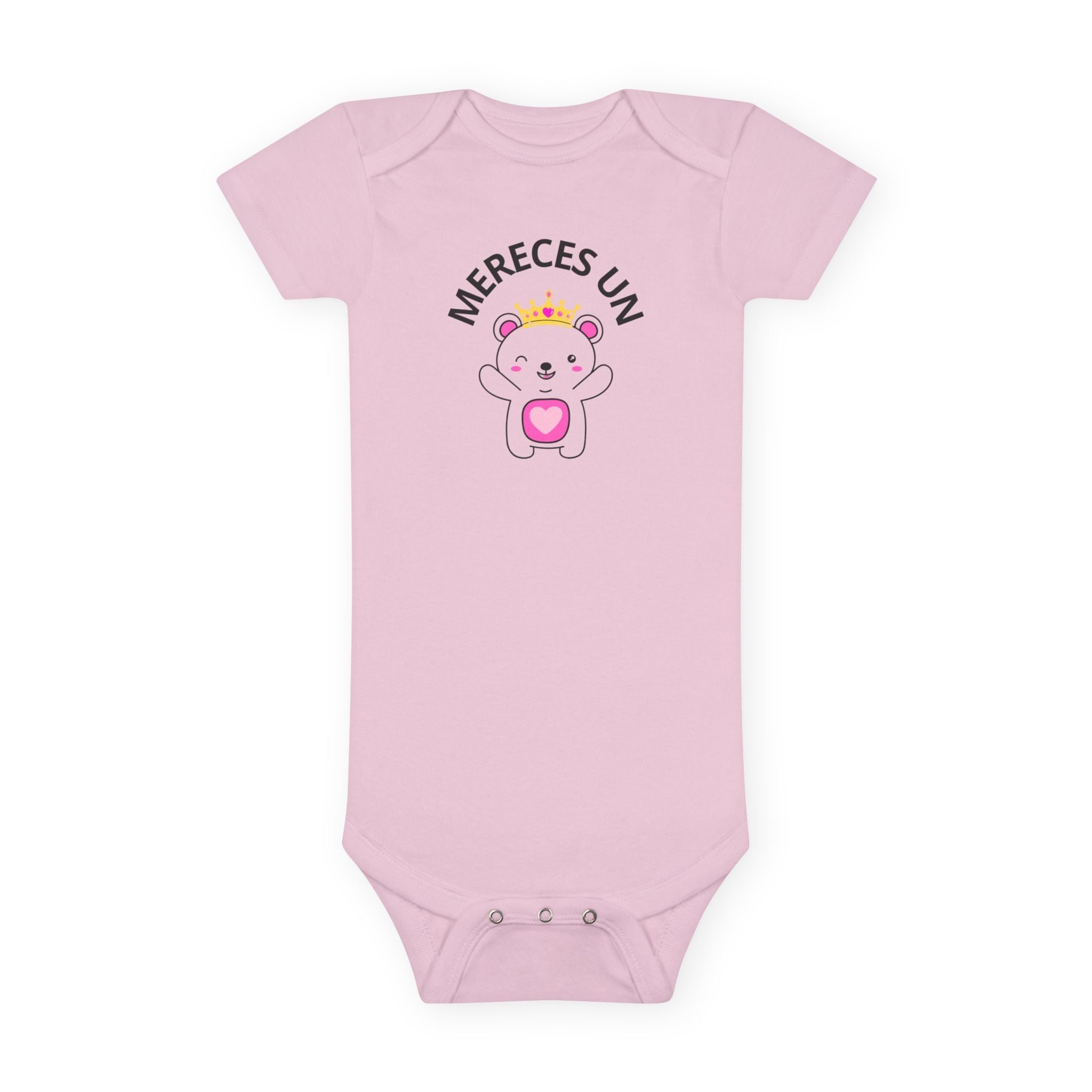 Mereces un Abrazo - Mameluco de Bebé Niña con Osito y Corona | Suave, Lindo y Perfecto para Mamas Amorosas