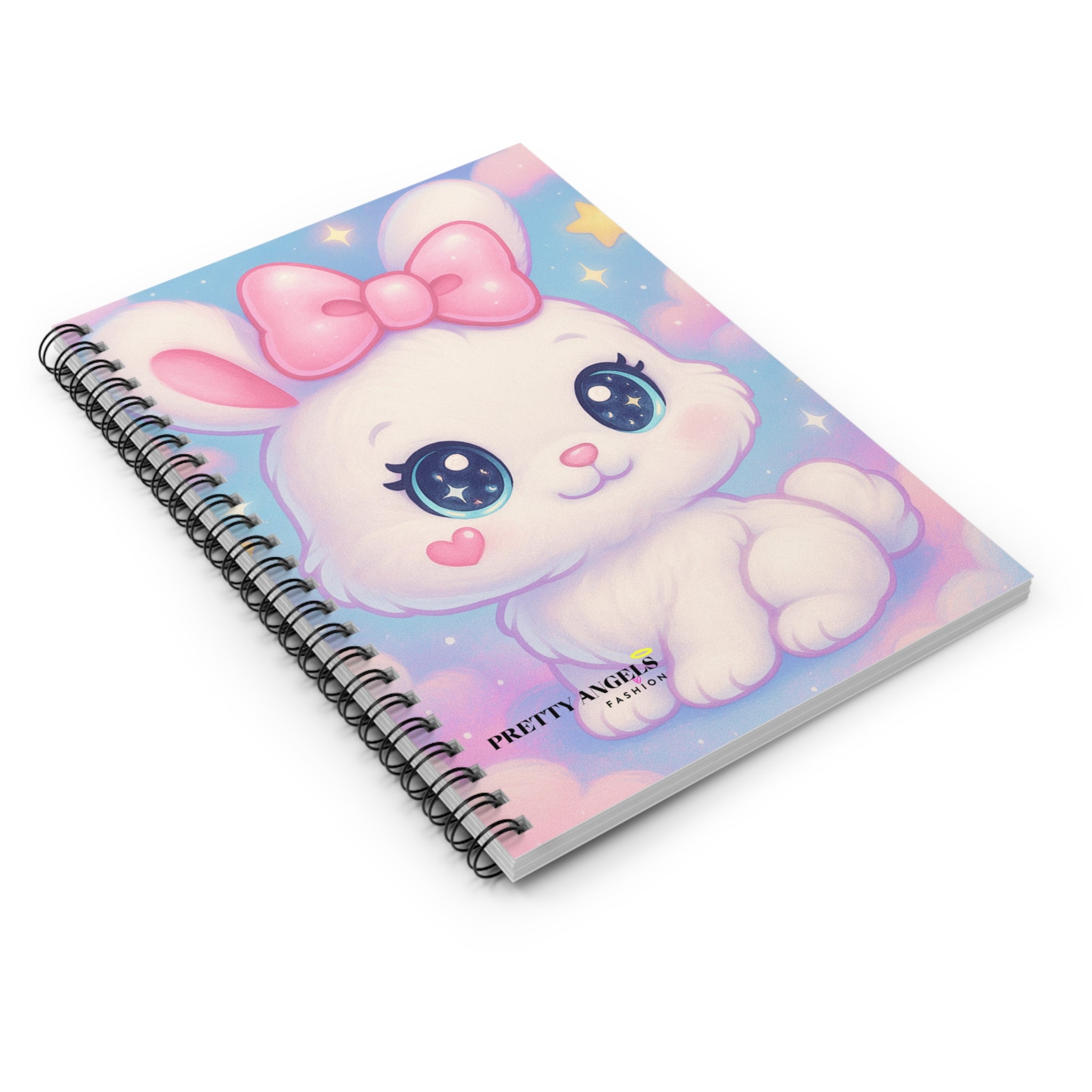 Cute Bunny Spiral Notebook | Kawaii Aesthetic Journal | Pink Girly Stationery for School & Journaling