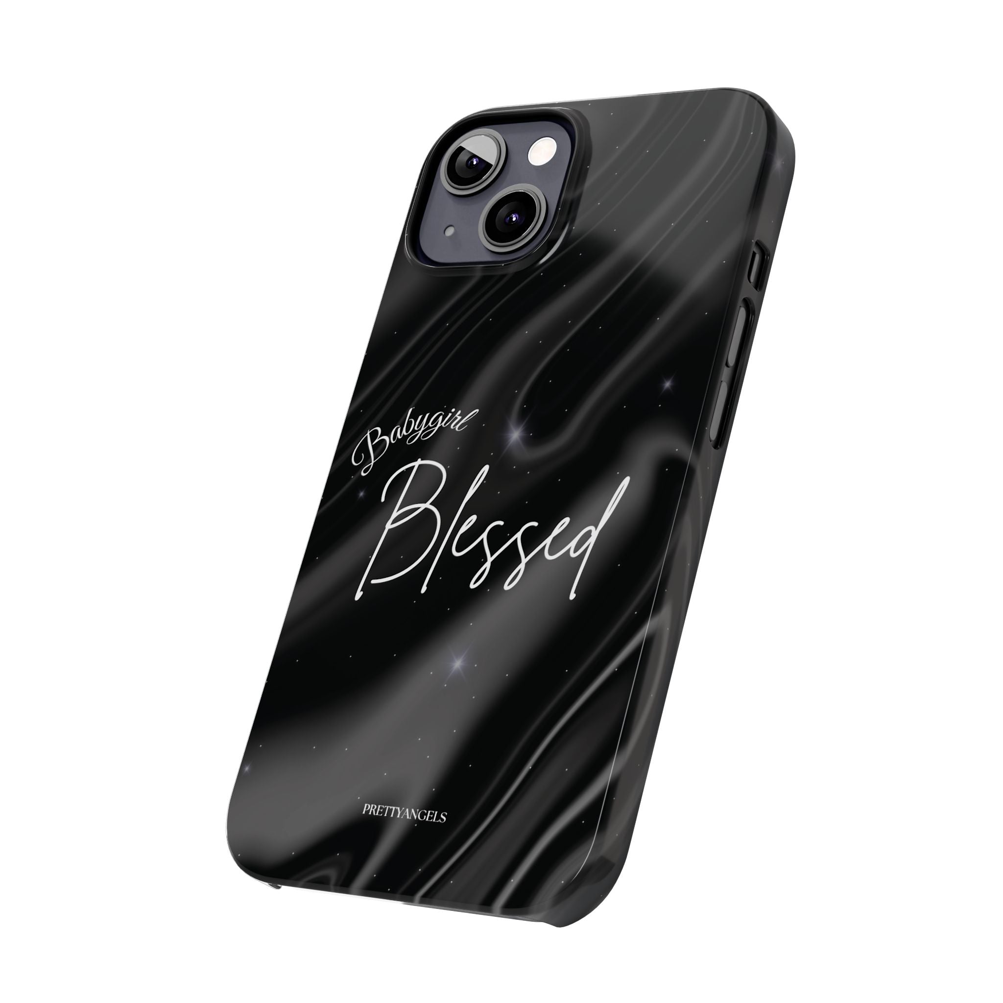 Blessed Babygirl Black Luxe Phone Case - Slim Lightweight & Protective for Rich Feminine Aesthetic Girls