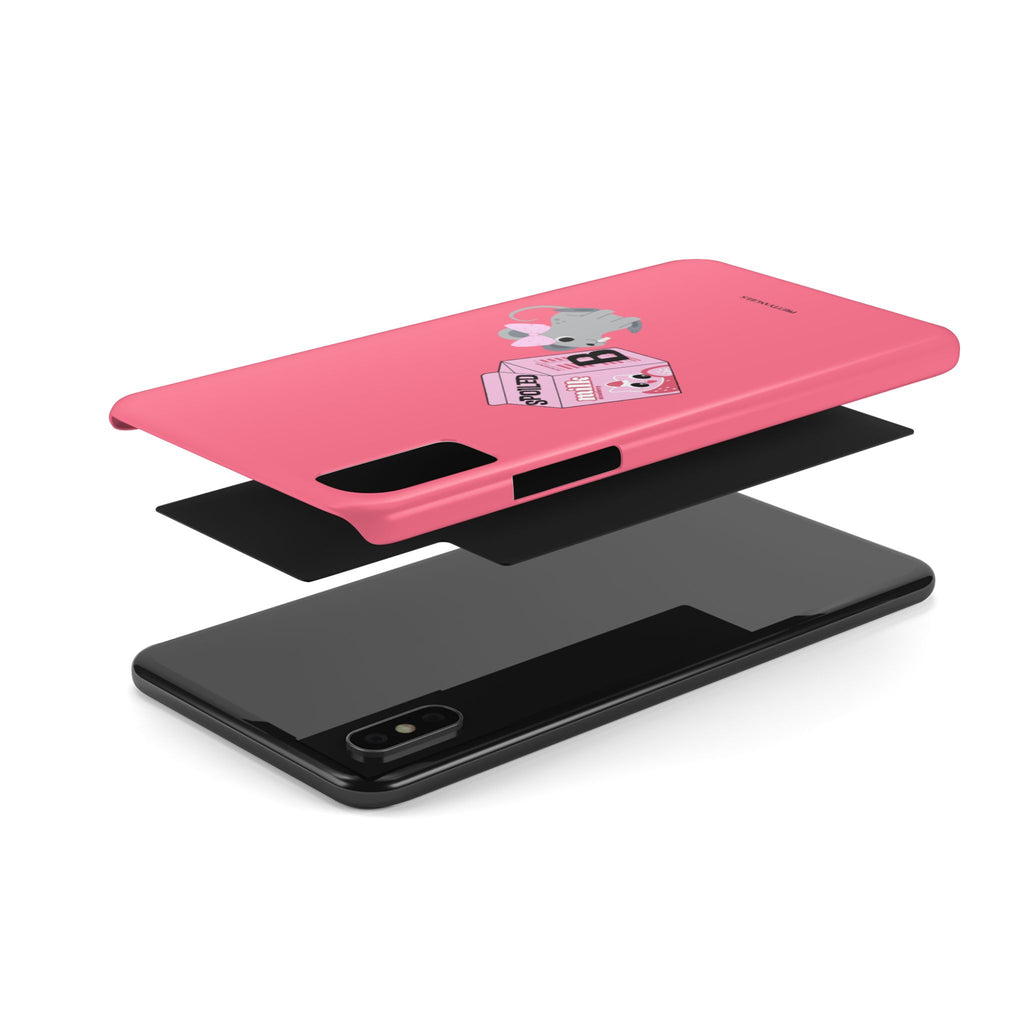 “Spoiled Brat Peachy Phone Case - Slim Cute Baby Rat & Pink Milk Carton Protective Cover for Girly Princesses” - Teenage Girl Accessories, Trendy Phone Covers for Girls