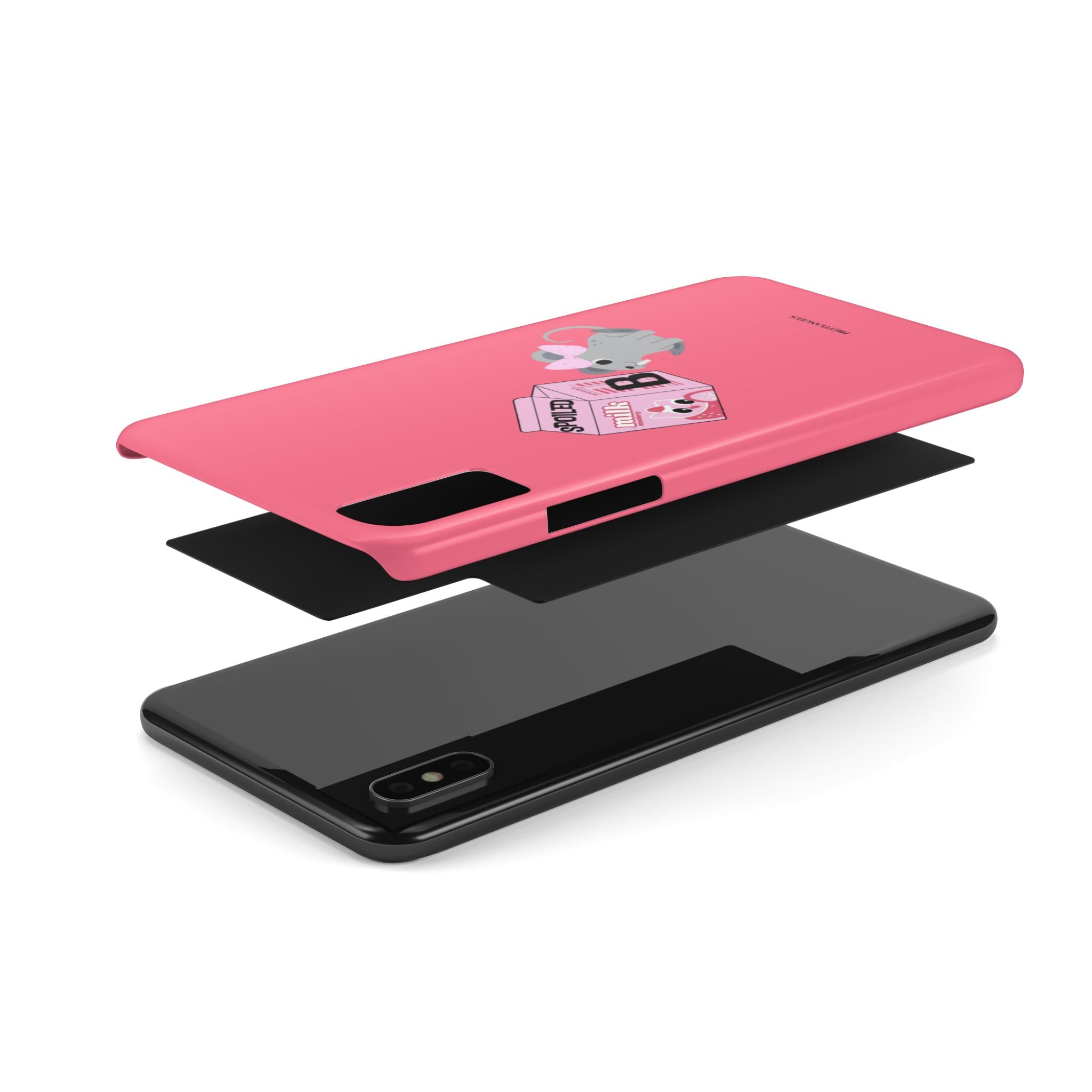 “Spoiled Brat Peachy Phone Case - Slim Cute Baby Rat & Pink Milk Carton Protective Cover for Girly Princesses” - Teenage Girl Accessories, Trendy Phone Covers for Girls