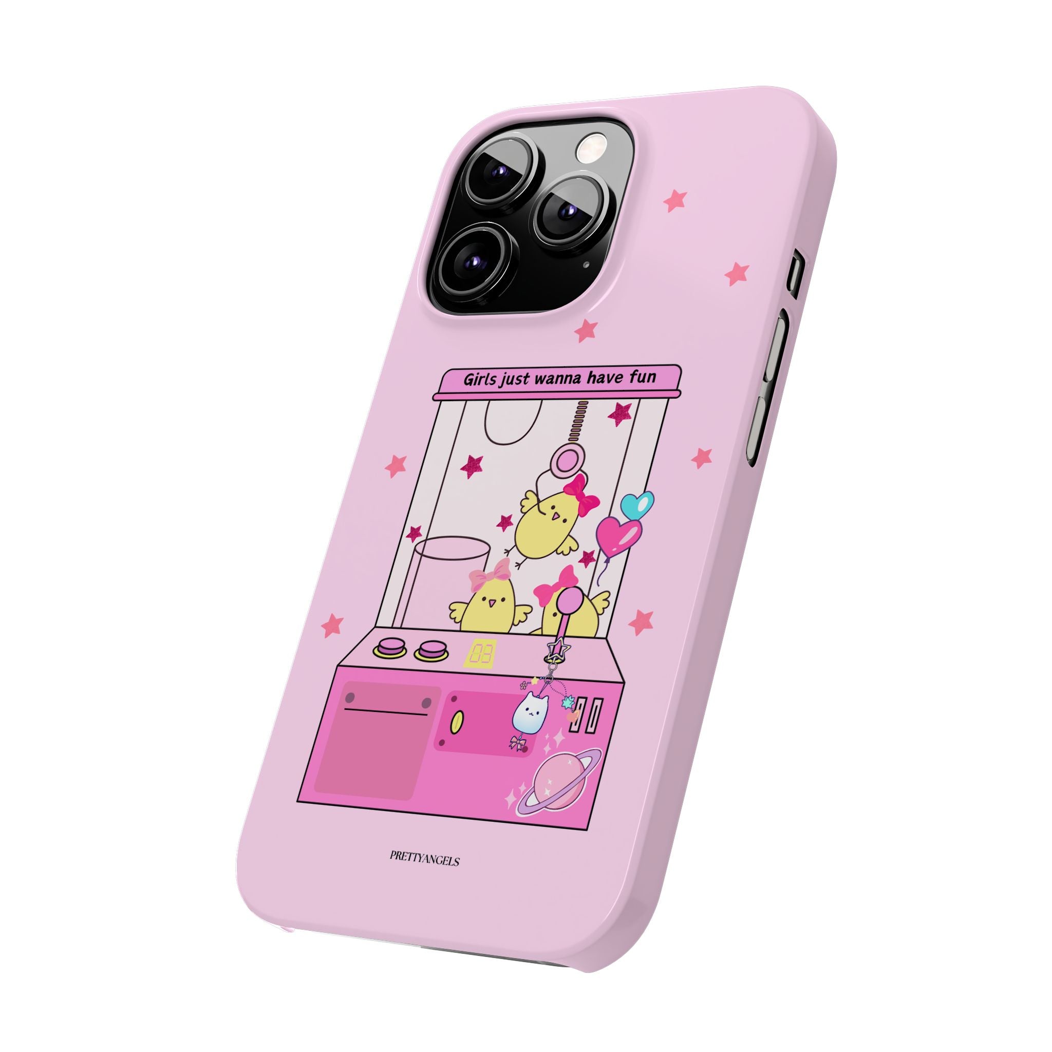 Cute Girls' Phone Case - Fun Vibe Slim Phone Cases, Cute Phone Cover, Kawaii Phone Case, Fun Pink Design, Gift for Her