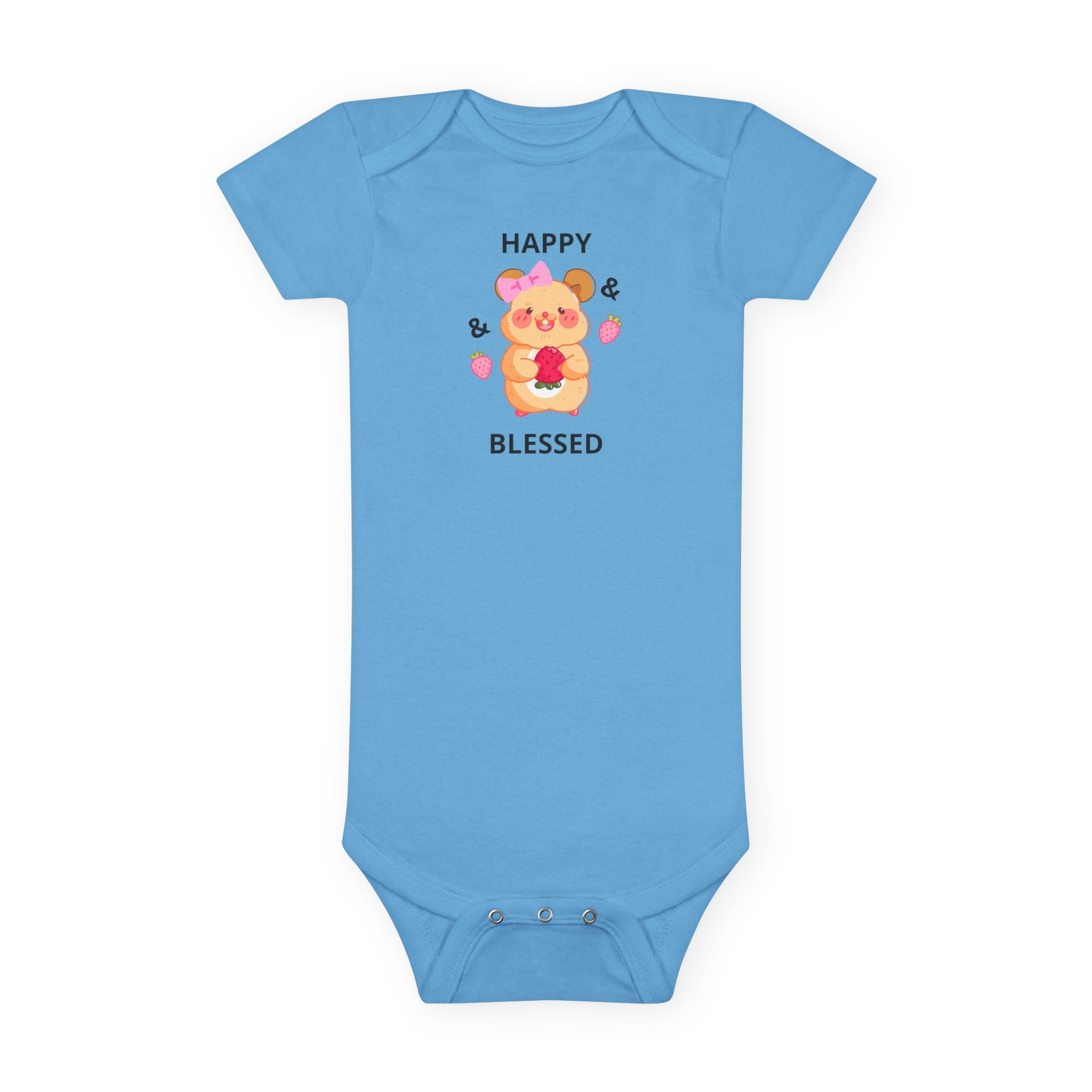 Happy & Blessed Cute Hamster - Baby Onesie, Cute Infant Bodysuit, Baby Shower Gift, Newborn Outfit, Girly Baby Clothes, Baby Apparel