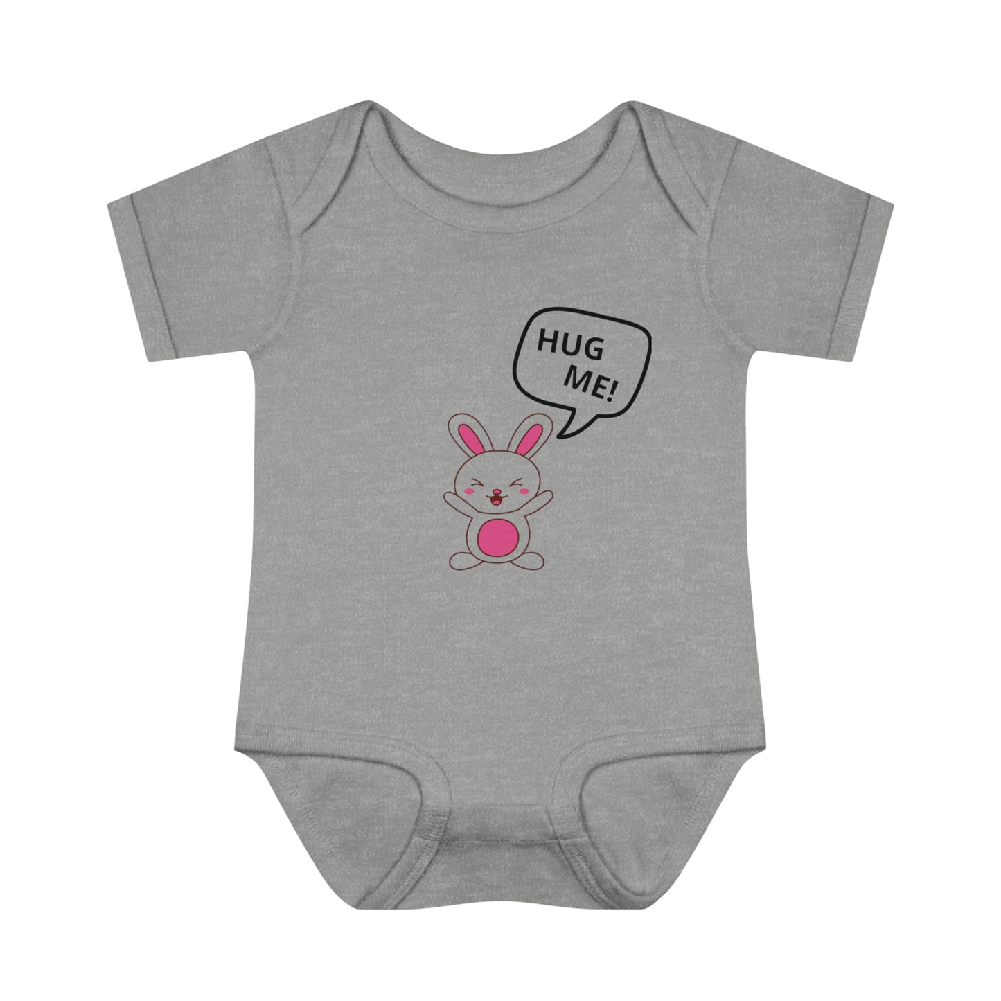 Baby Bodysuit - Whining Cute Bunny HUG ME Design