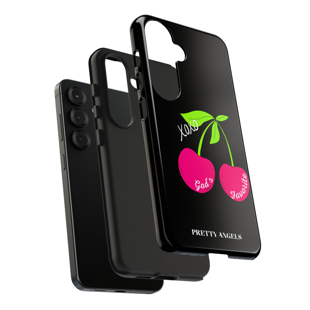 Tough Phone Case — 'God's Favorite' with Hot Pink Cherry