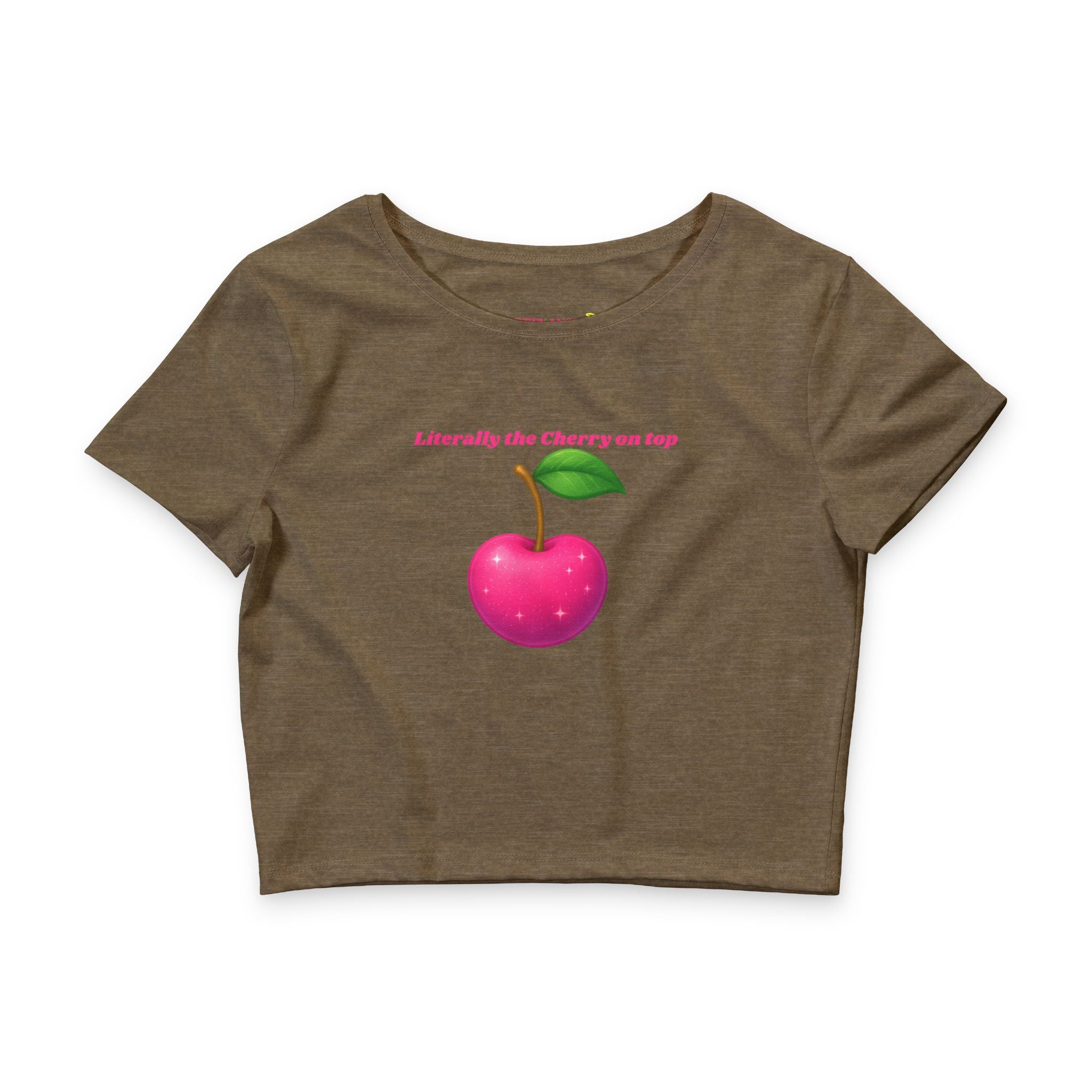 Literally the Cherry on Top Crop Tee — Hot Pink Cherry Graphic Top